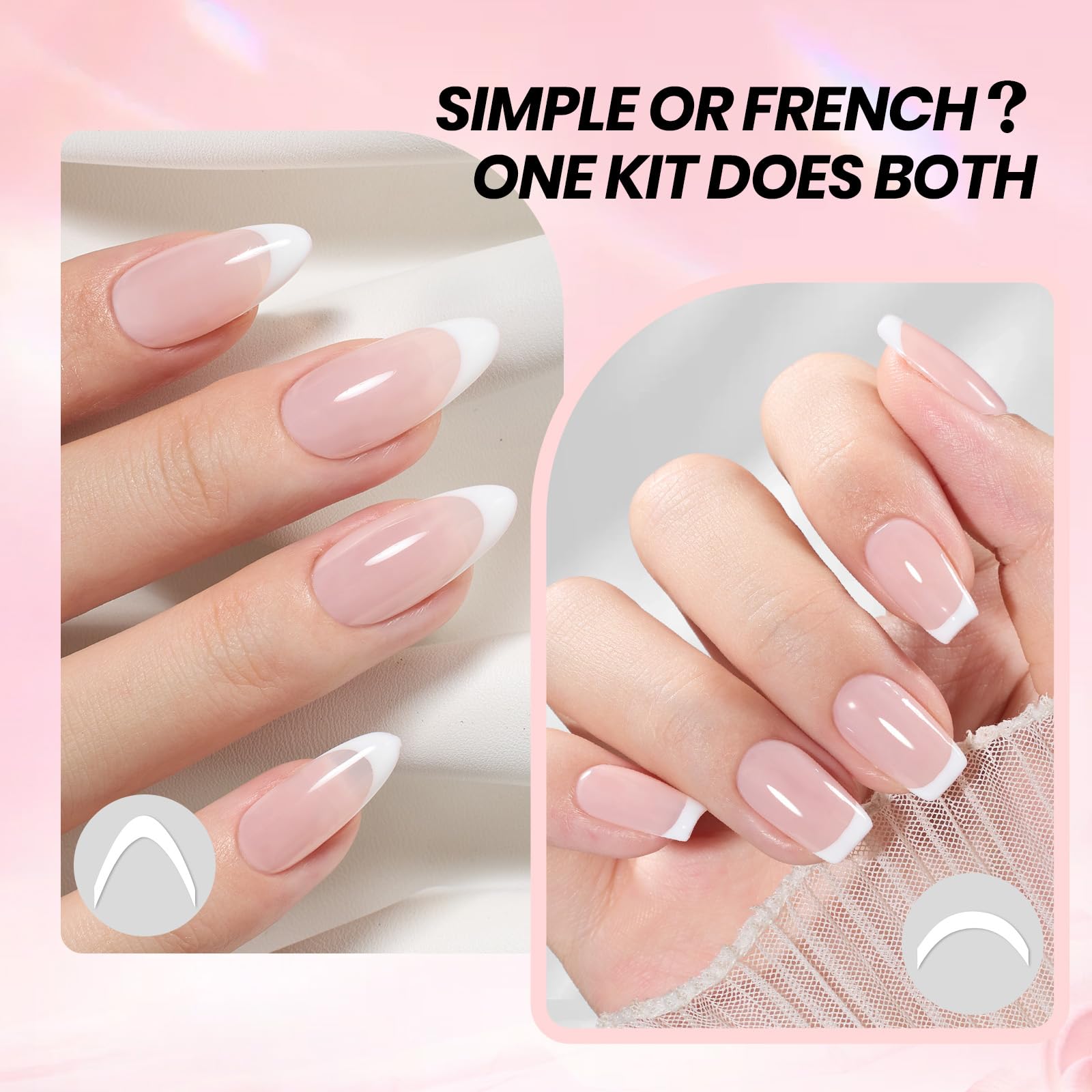 French Manicure Kit - White Nude Pink Gel Nail Polish