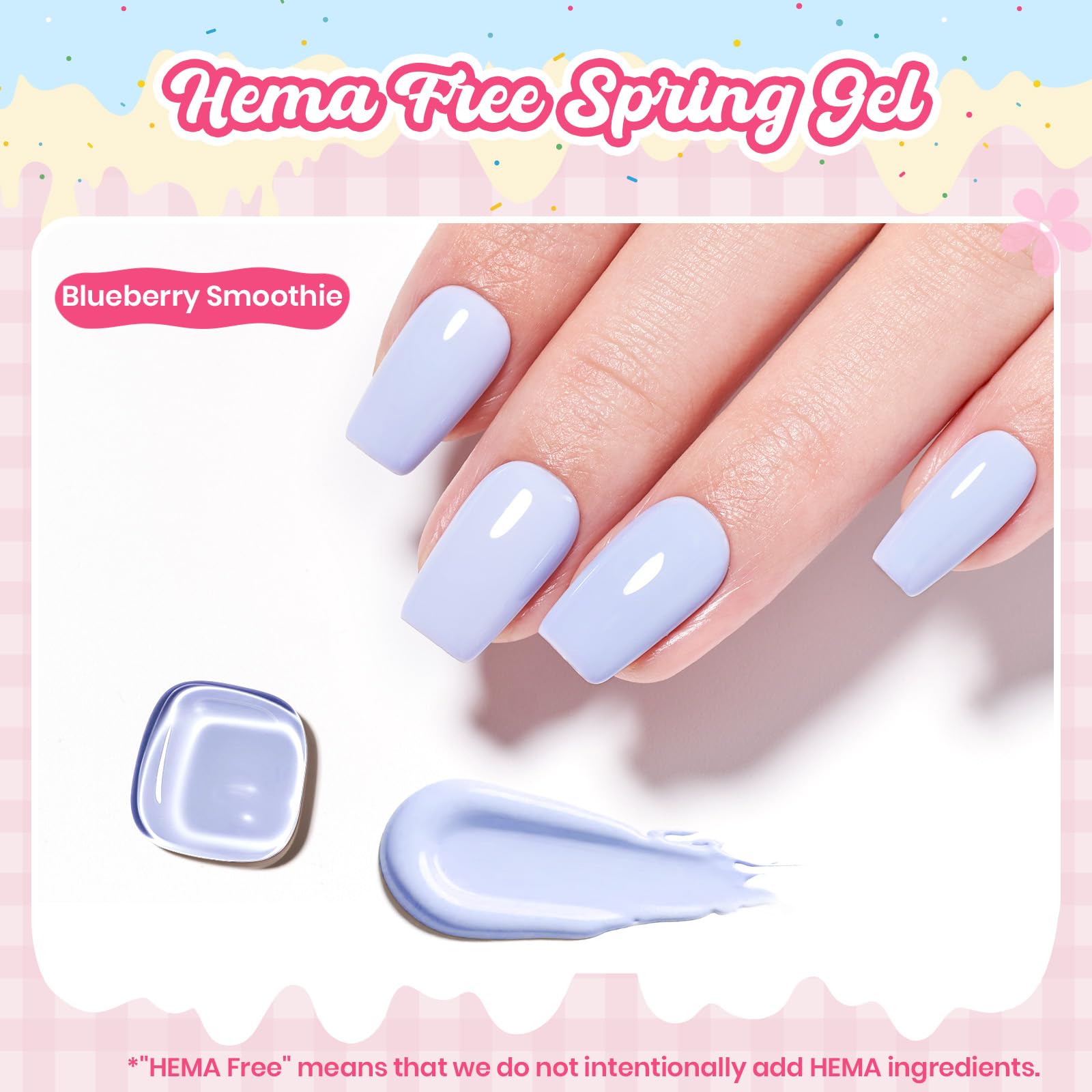 Beetles Blue Gel Nail Polish - Blueberry Smoothie Pastel Blue Gel Polish