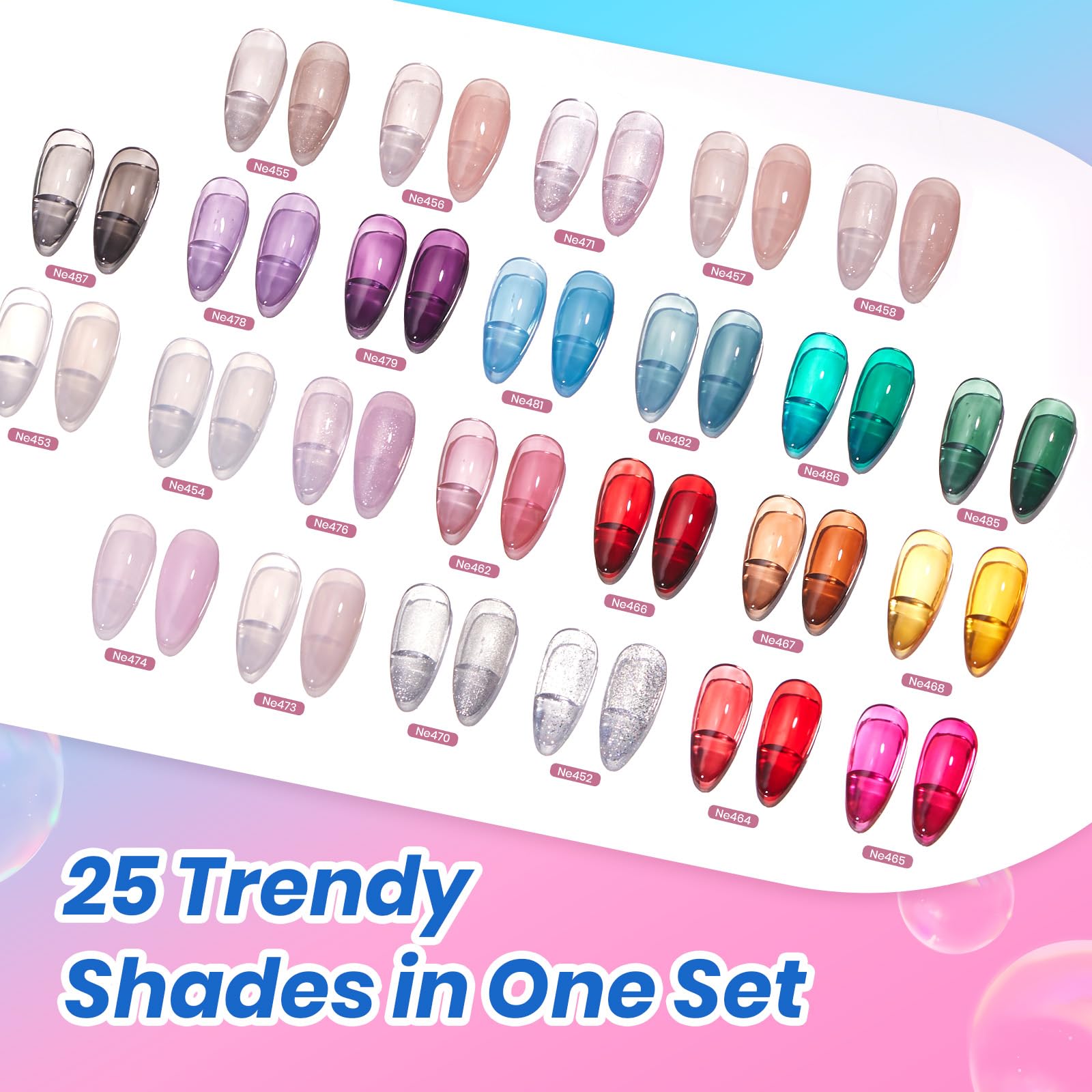 Beetles Gel Nail Starter Kit 2026 DEAL BOX Deal Box Jelly Veil 25 Colors Summer Nails All-in-One Mani Set