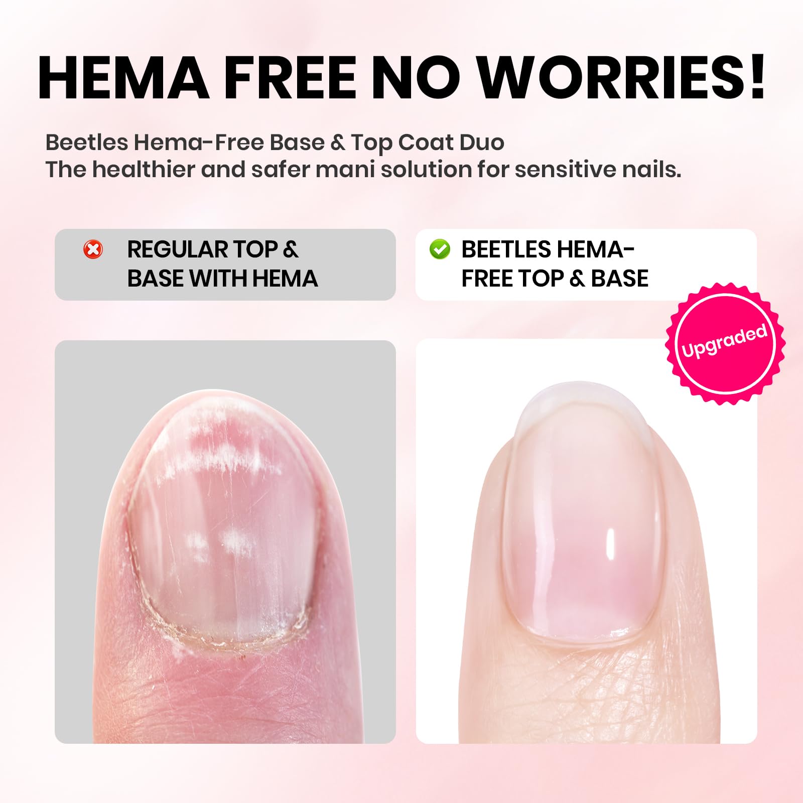 Beetles 15ml Gel Base and Top Coat Set HEMA Free