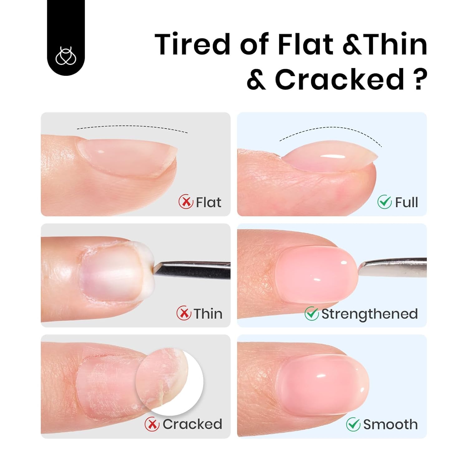 Beetles Builder Gel for Nails - 0.51 oz 8 in 1 Clear Builder Strengthener Gel Enhancement Nail Building Nail