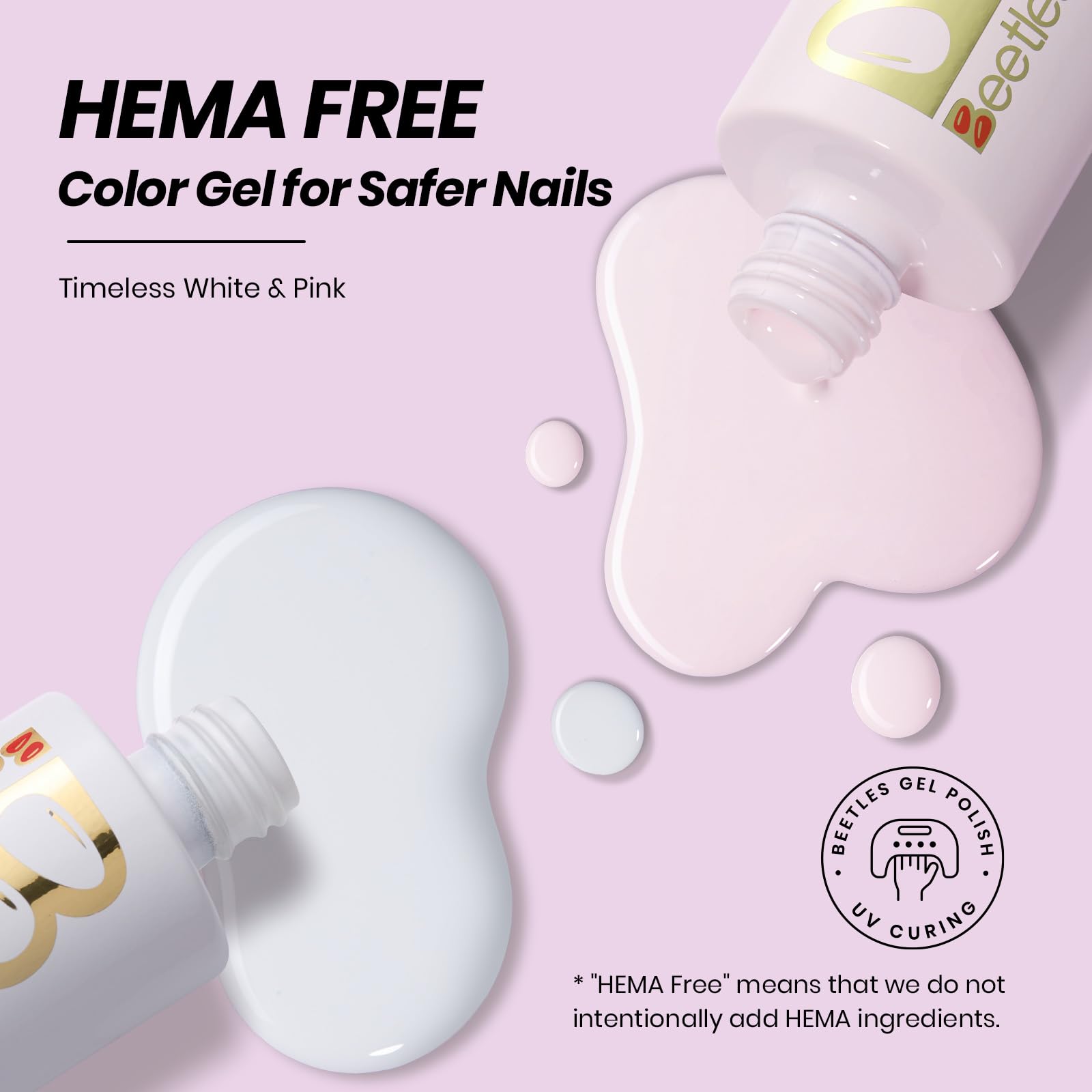 Beetles French Tip Gel Polish - Peach Mousse 15ML with French Tip Stamp Hema Free