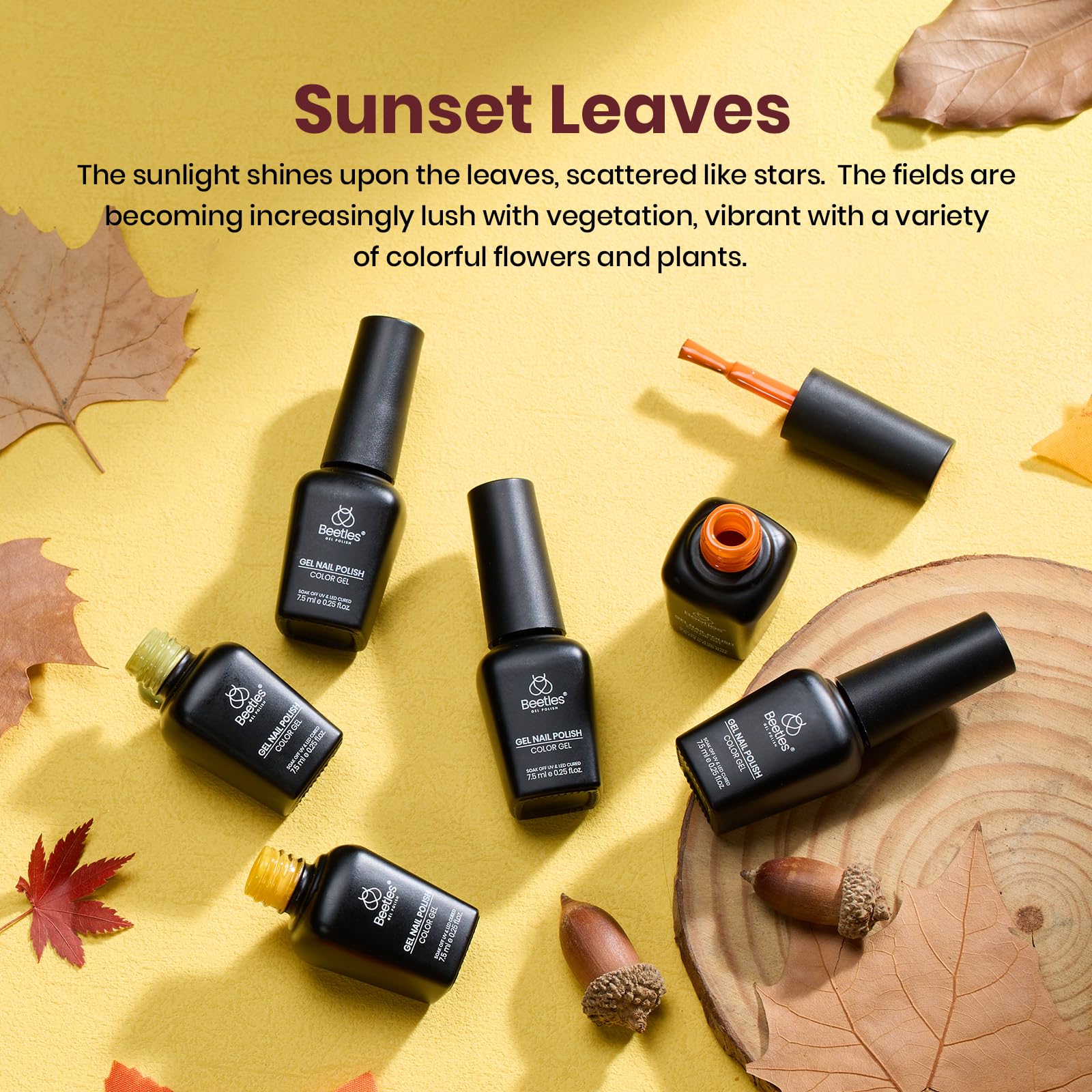 Sunset Leaves - 6 Autumn Colors Gel Polish Kit for Nails