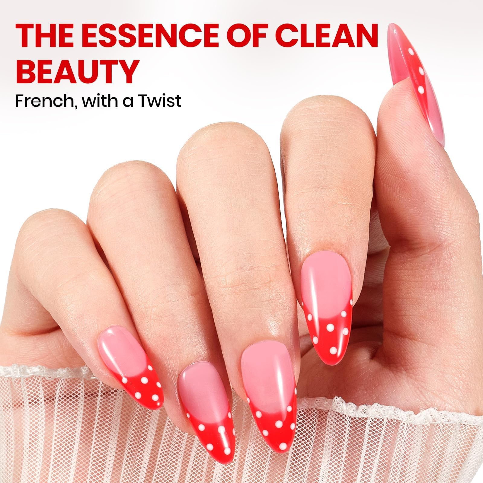 Beetles French Tip Gel Polish - Dusky Rose with Base Coat Top Coat Hema Free