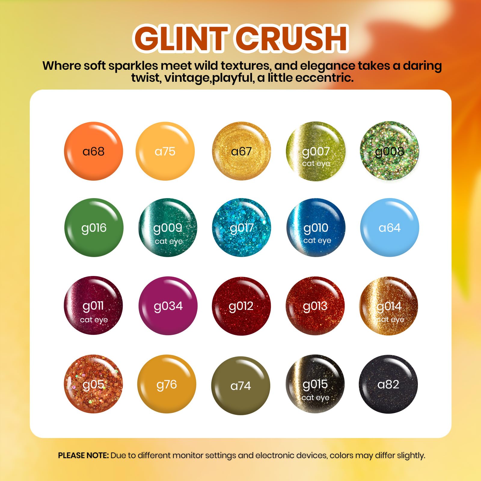 Glint Crush - 20 Colors Cat Eye Glitter Gel Polish