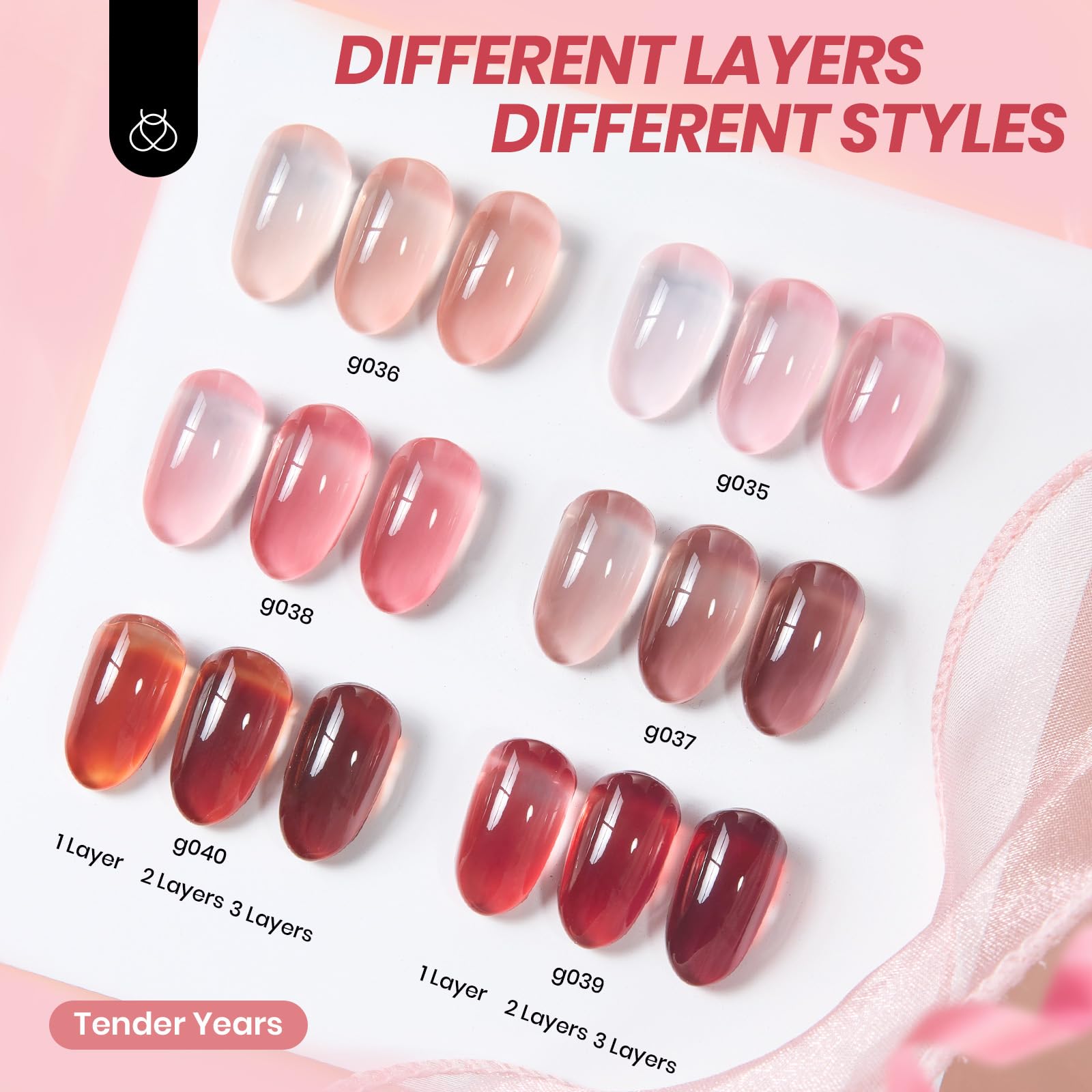 Juicy Shine Jelly Set - 6 Colors Gel Nail Polish Set
