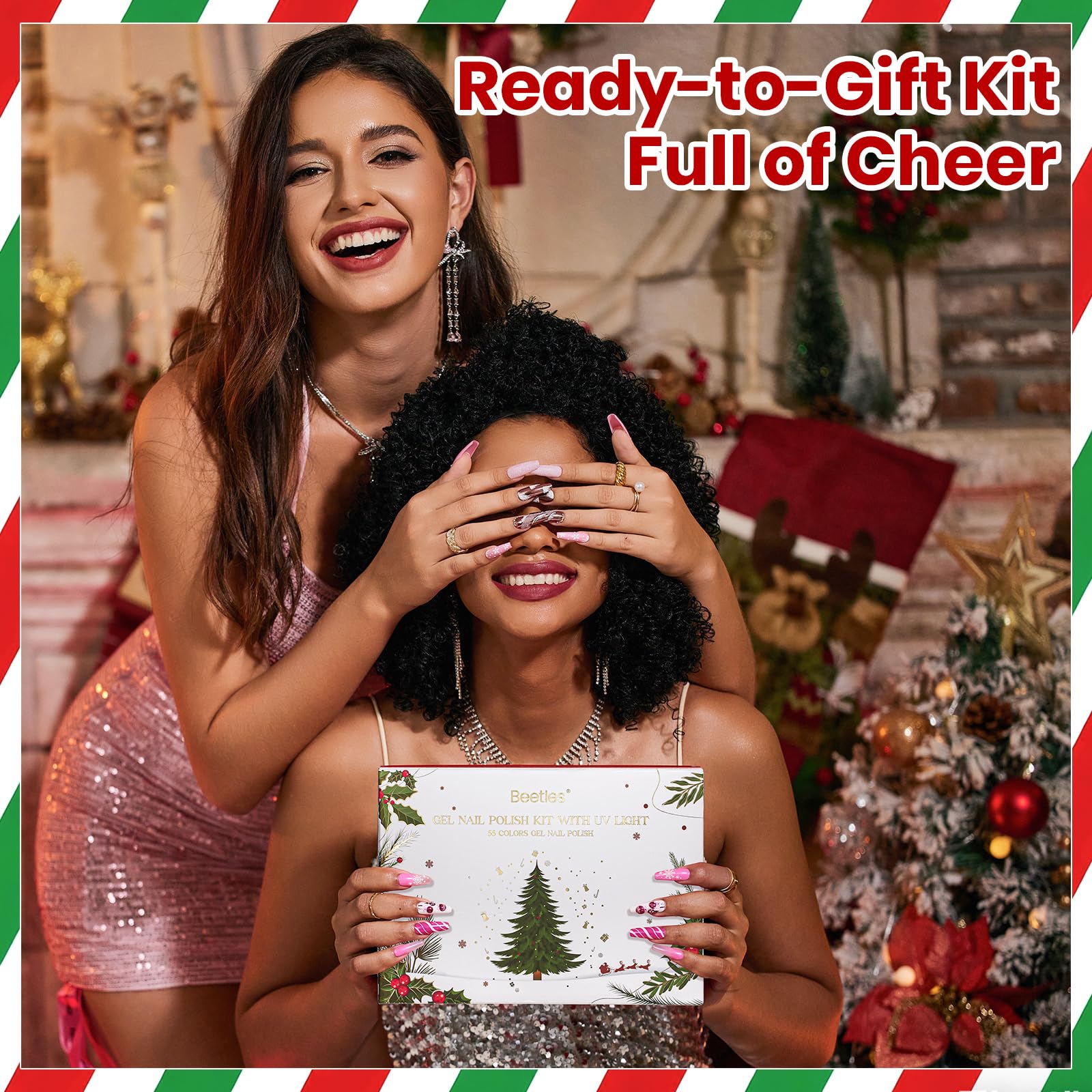 Beetles 82 Pcs Gel Nail Polish Kit with U V Ligh - 55 Color Gel Nail Kit Christmas Gifts