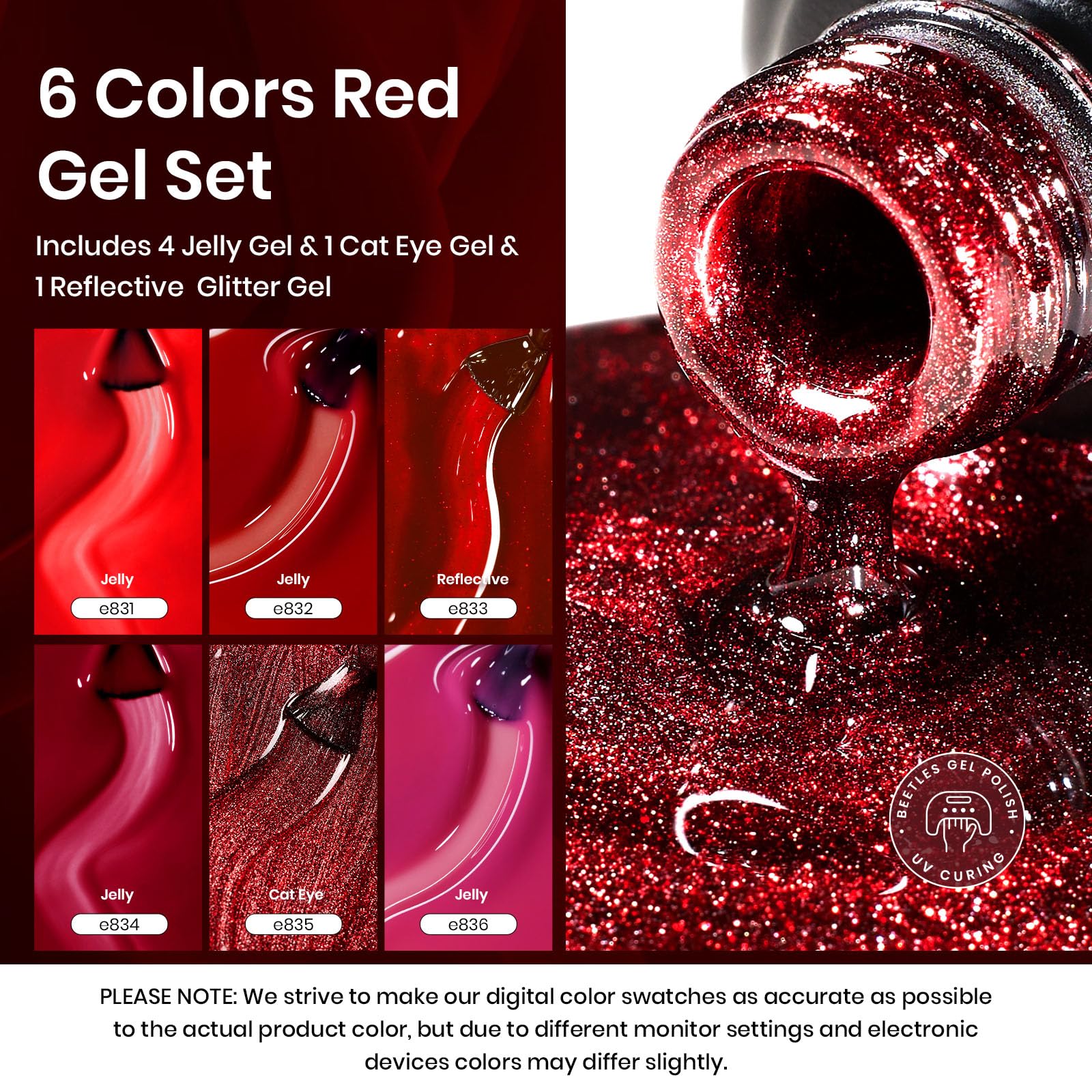 Red Revival 6 Colors Gel Polish Set