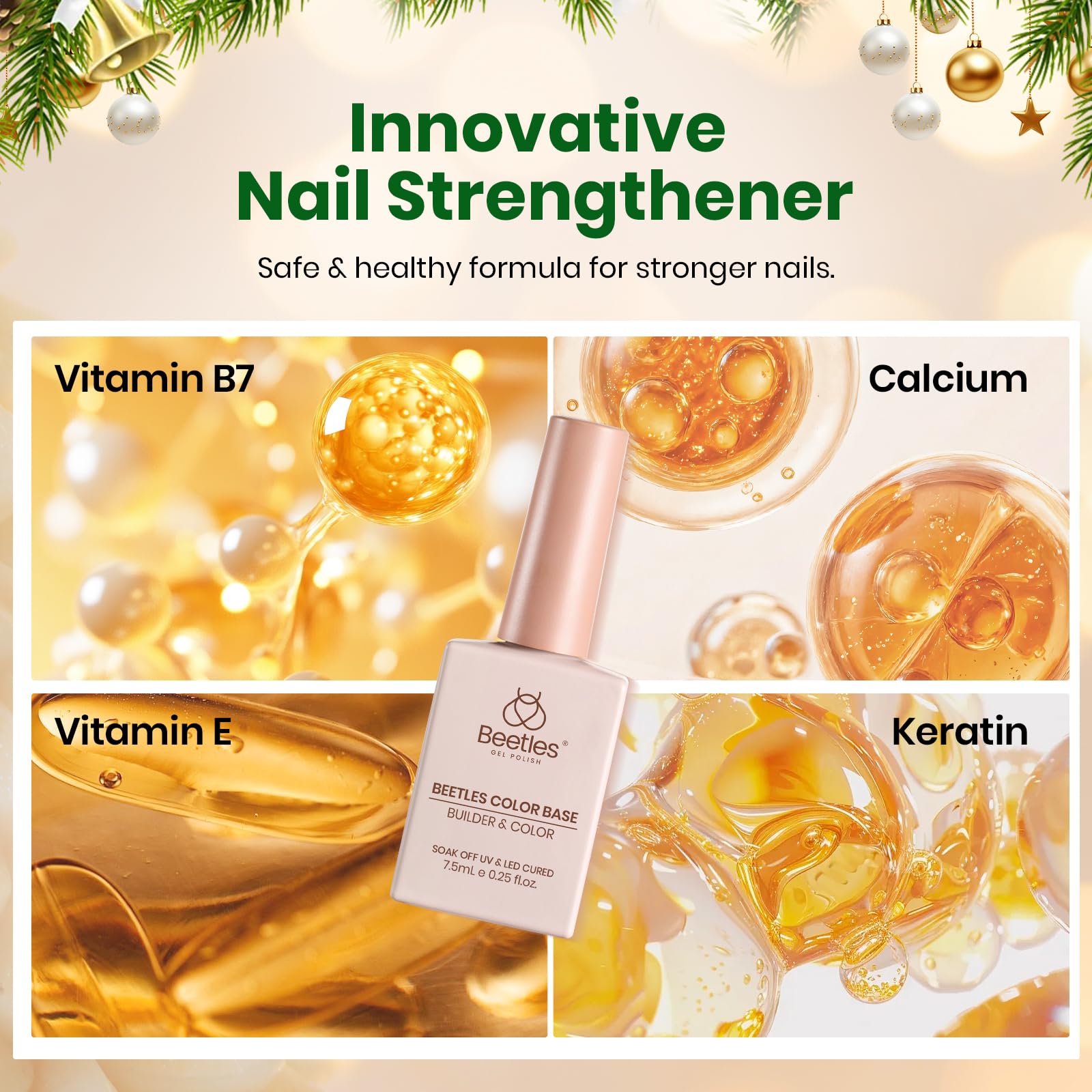 Beetles Rubber Base Gel Nail Polish - Christmas Limited 6 Colors Nude Gel Polish