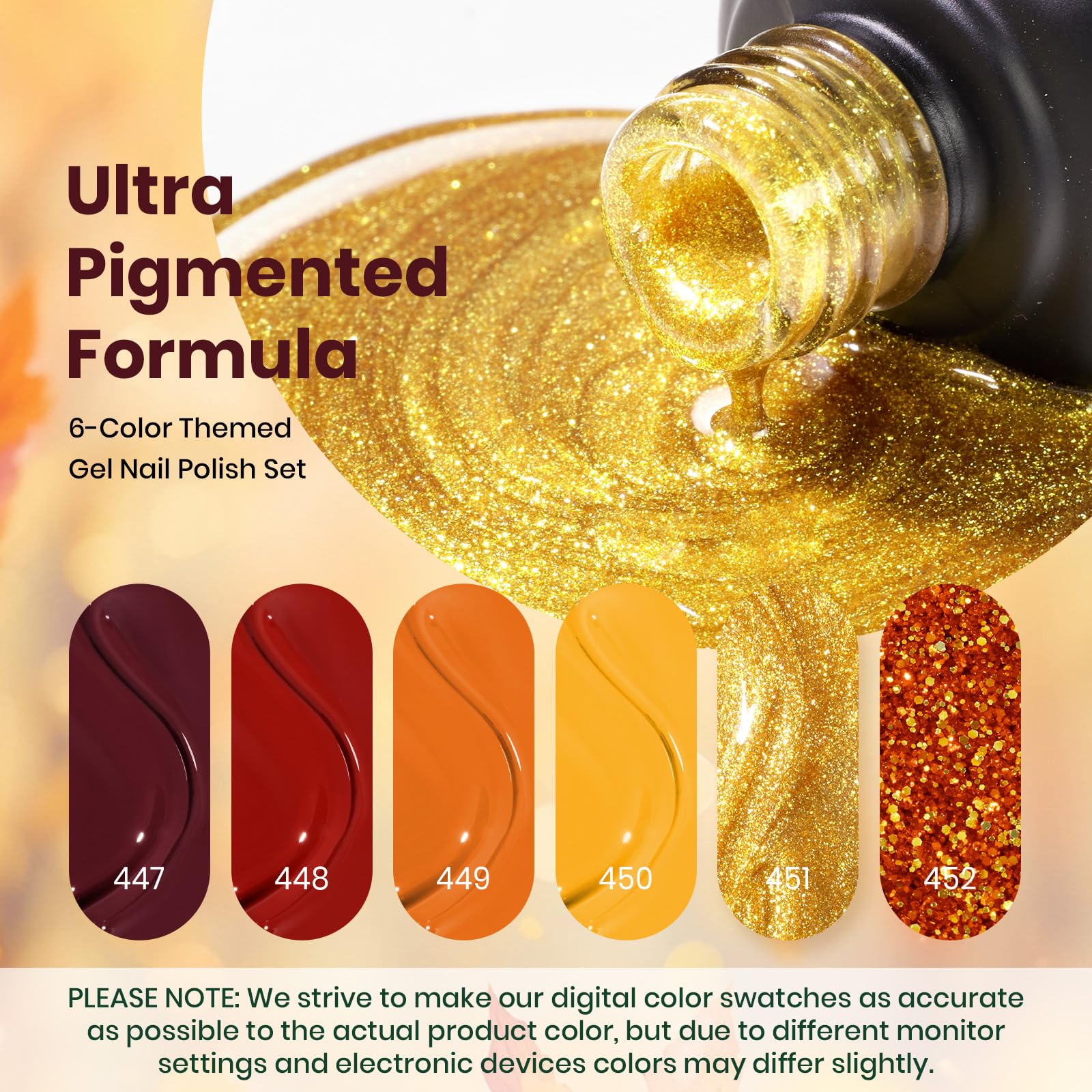 Golden Blessing - 6 Colors Fall Gel Nail Polish Set Kit