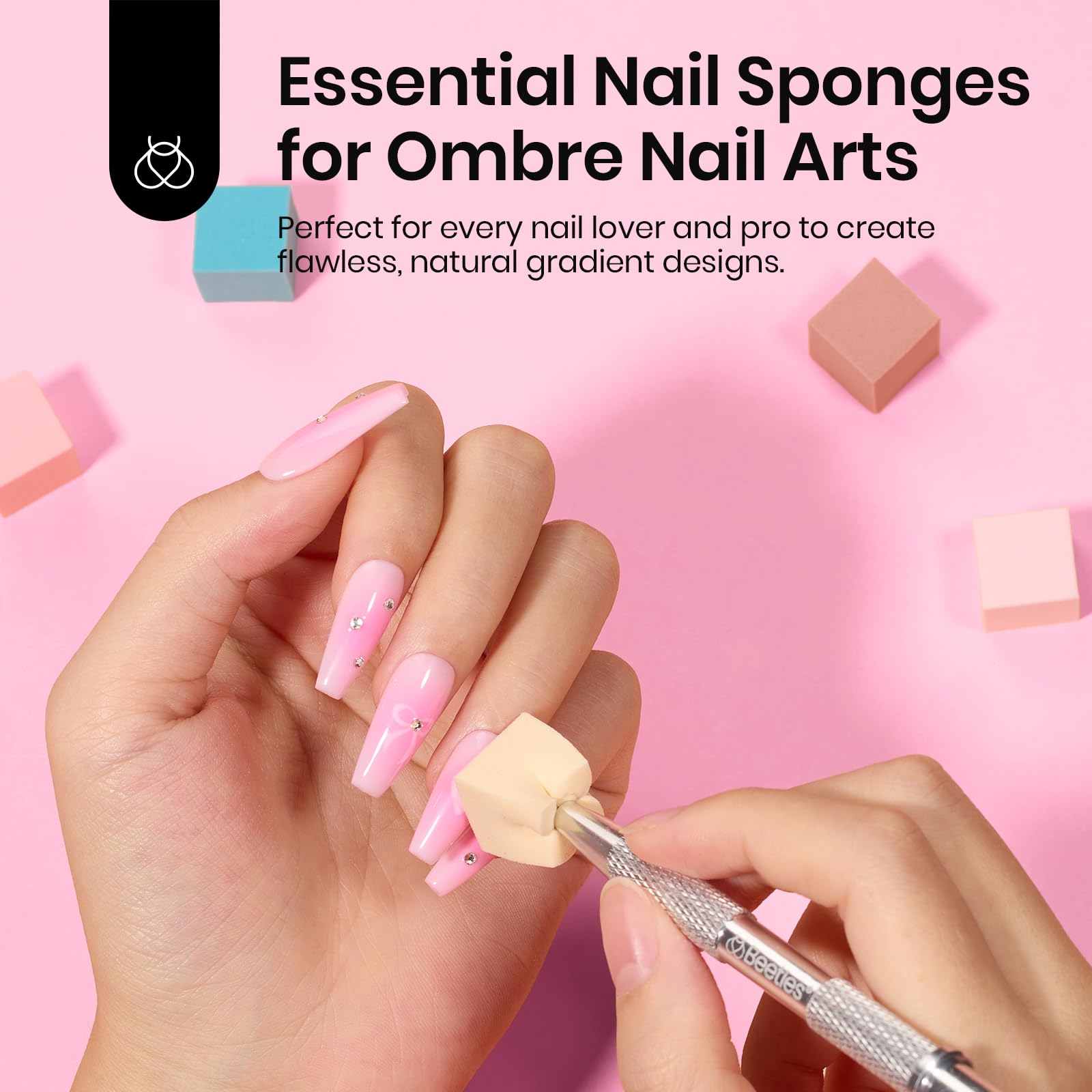 88Pcs Soft Nail Sponges for Ombre With Grabbing Pen