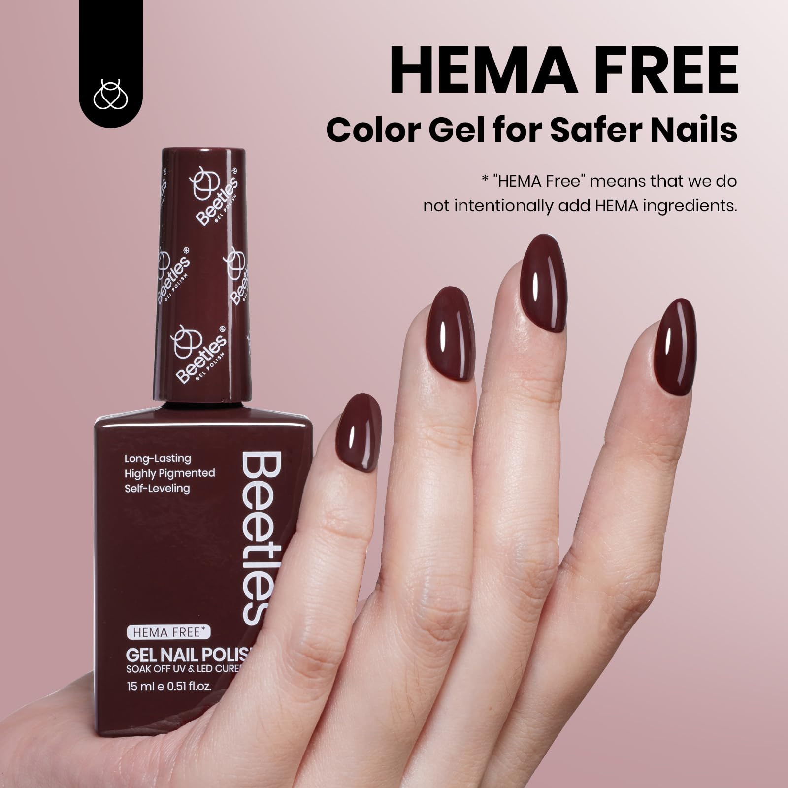 Hema - Free Merlot Wine - 15ML Dark Maroon Wine Red Gel Nail Polish