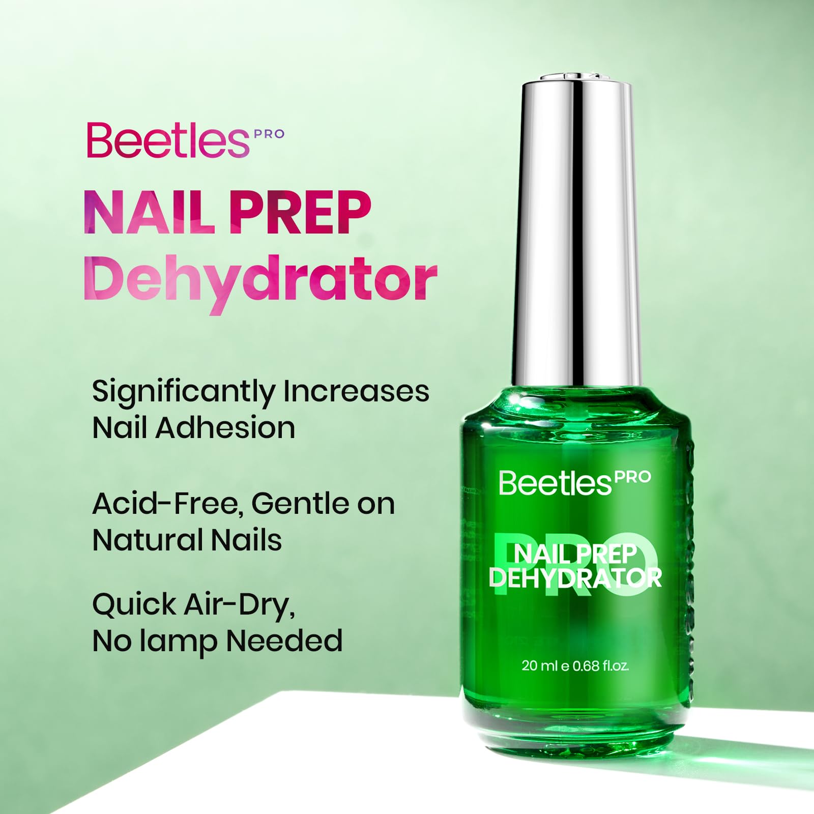 Beetles Professional Nail Prep Dehydrator - Natural Nails Superior Bonding Primer for Acrylic Powder and Gel Nail Polish