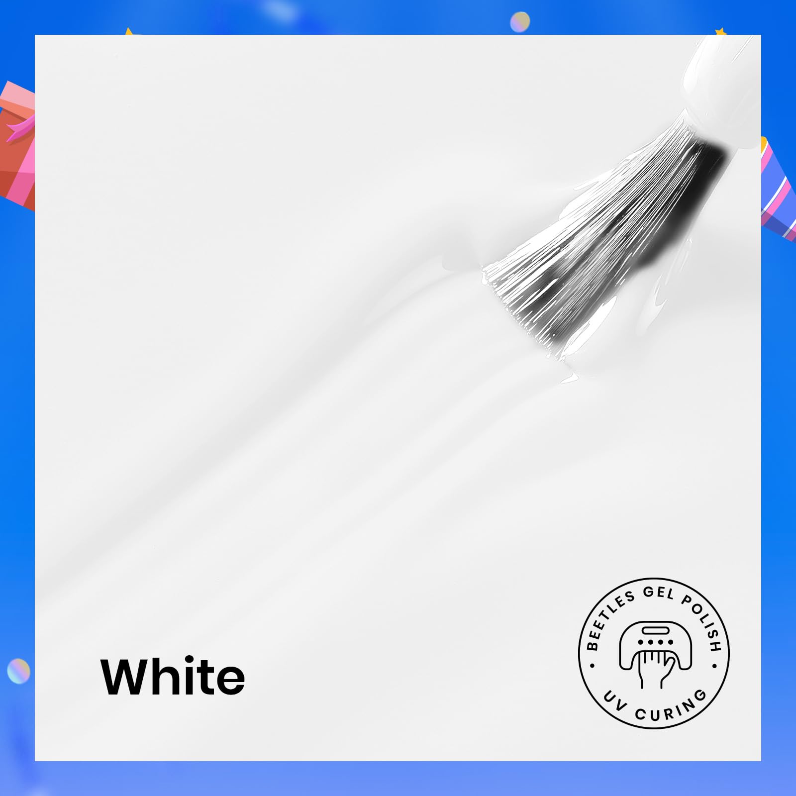 Beetles 3Pcs 15ml White Gel Nail Polish and No Wipe Gel Top Coat & Base Coat Set