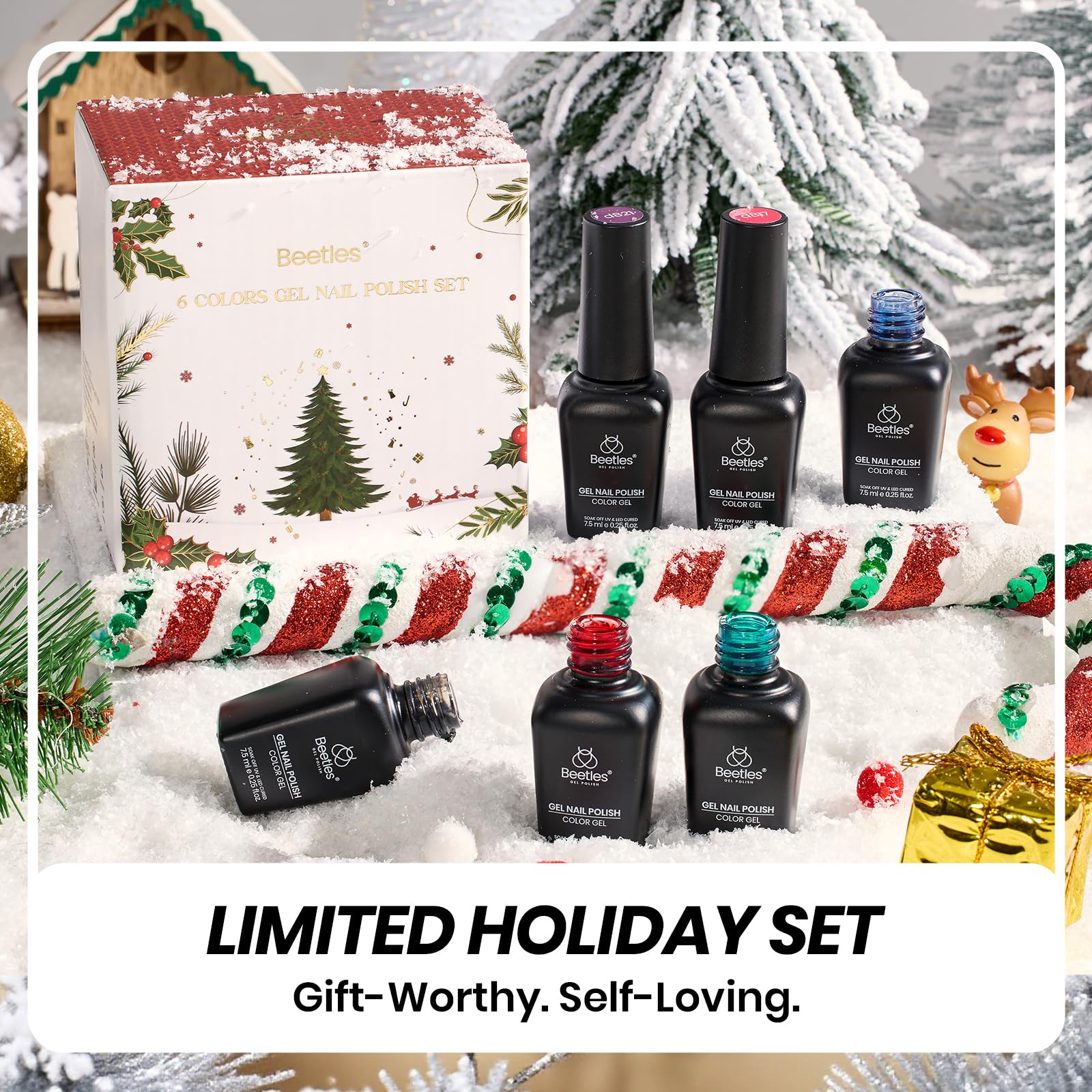 Beetles Gel Polish Vivid Noel Jelly - 6 Colors Christmas Nail Kit