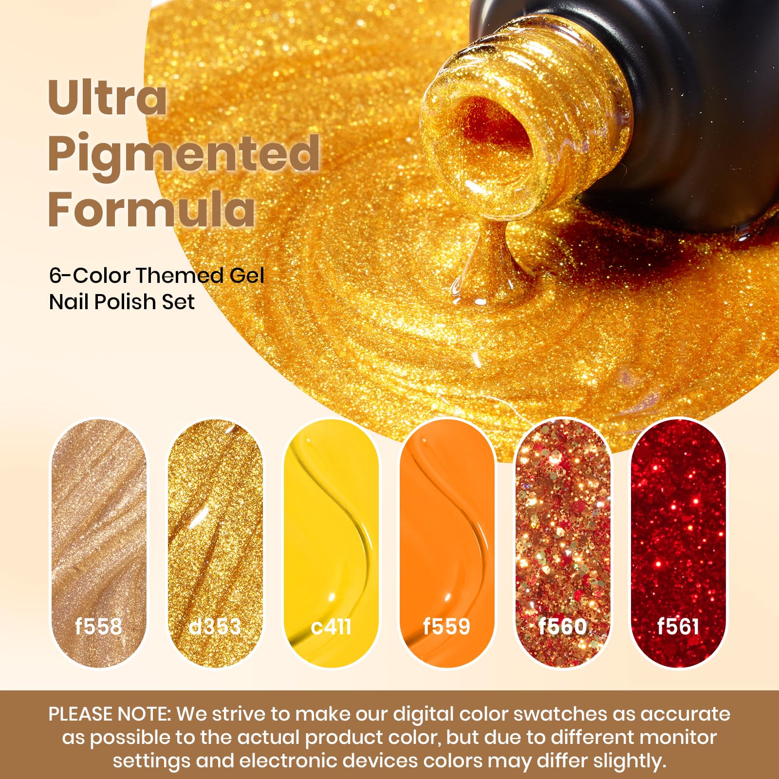 Daring Glow - 6 Colors Gold Cat Eye Fall Gel Polish Set