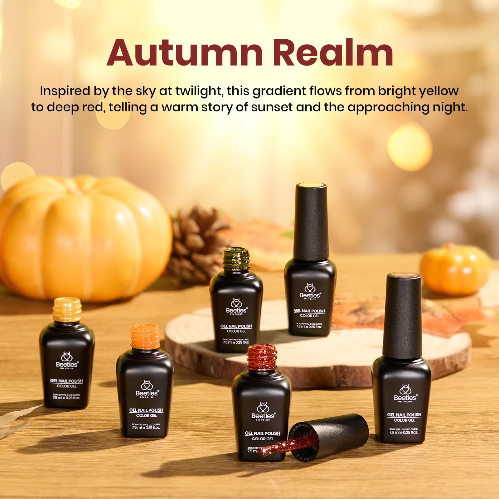 Autumn Realm - 6 Colors Fall Gel Nail Polish Set Kit
