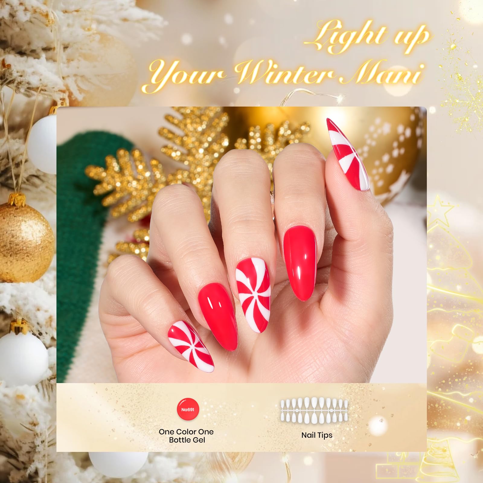 Beetles Christmas Gel Nail Polish Set with Mini LED Nail Lamp Colorful Bottle Nail Salon DIY Gift Basket