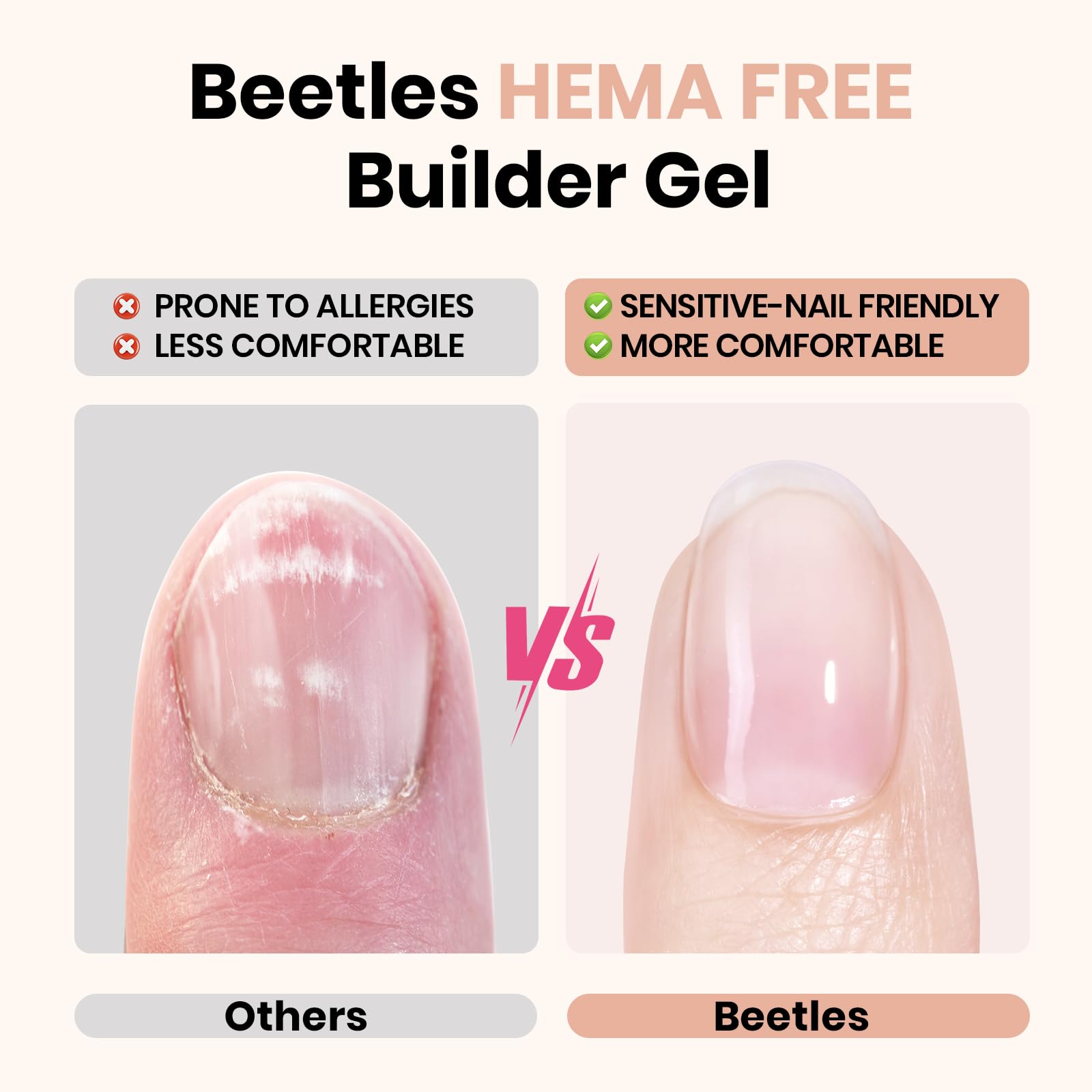 Beetles Builder Gel Nails Kit HEMA Free & Handheld Nail Lamp