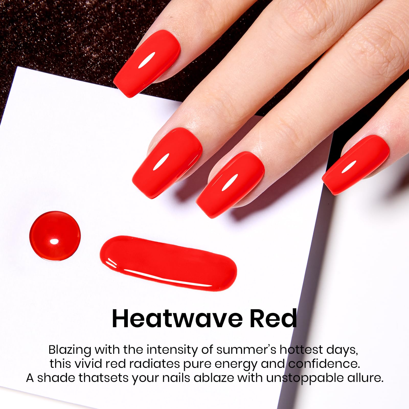 Beetles Gel Polish Heatwave - 15ml Classic Bright Red Nail Set