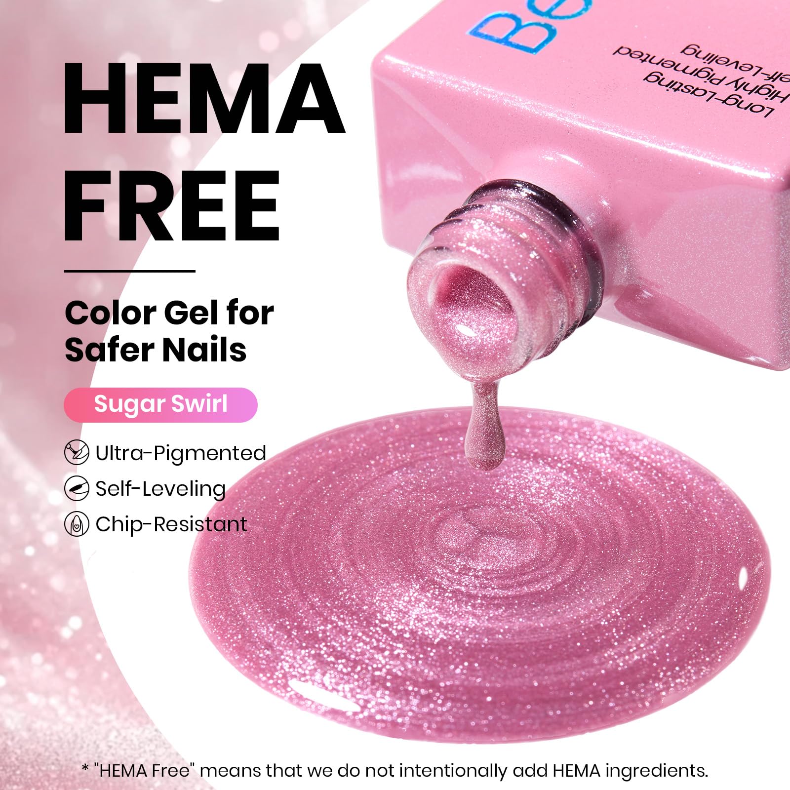 Beetles Sugar Swirl Gel Nail Polish - 15ML Pink HEMA FREE Cat Eye Gel Polish