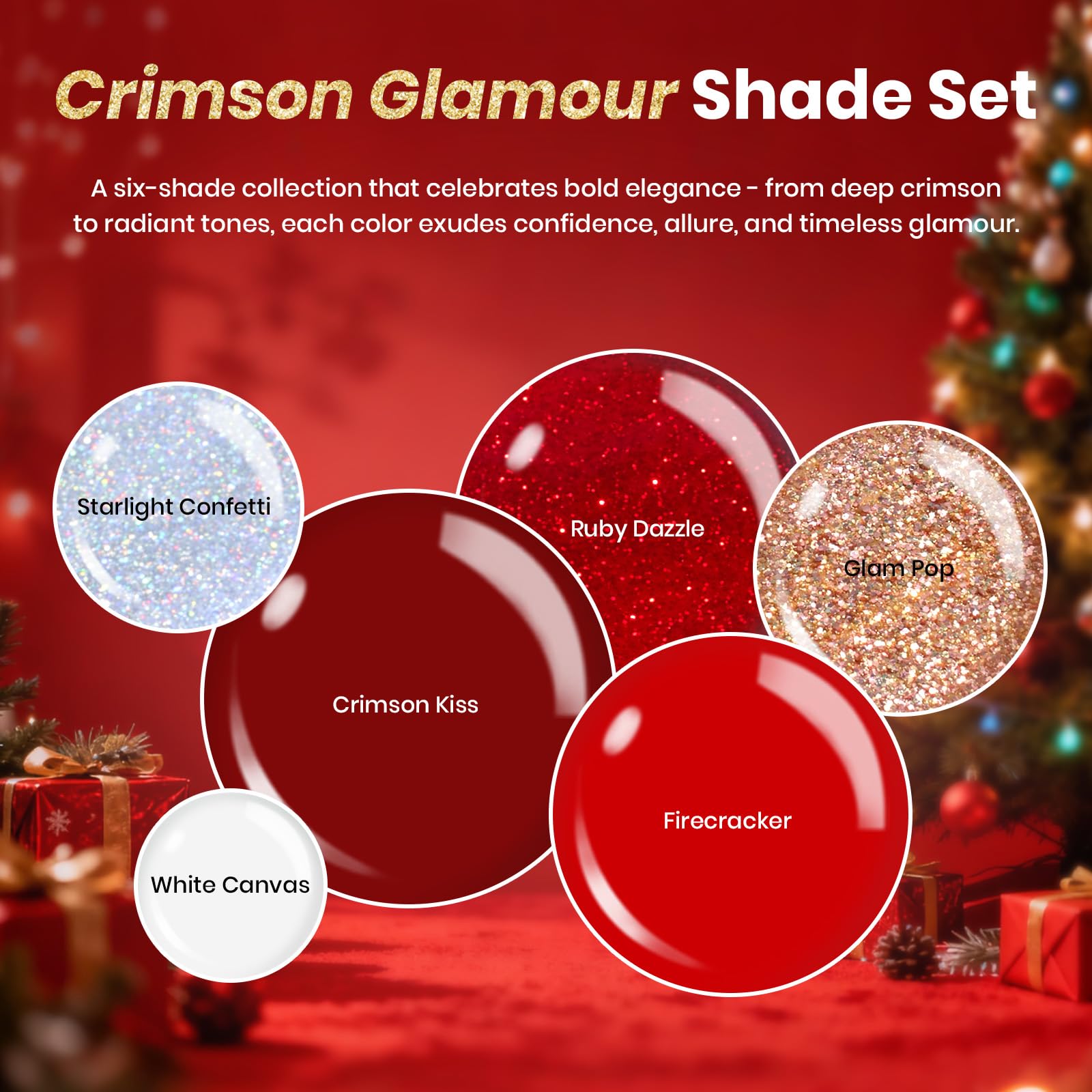 Beetles Gel Nail Polish Set - Stay Shining Crimson Glamour Shade Set