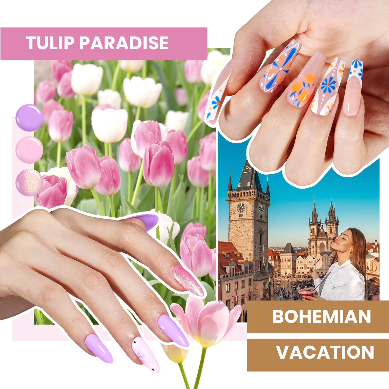 World Travel Gel Nail Polish | 60 Nail Gel Polish Colors Kit total 77 pcs