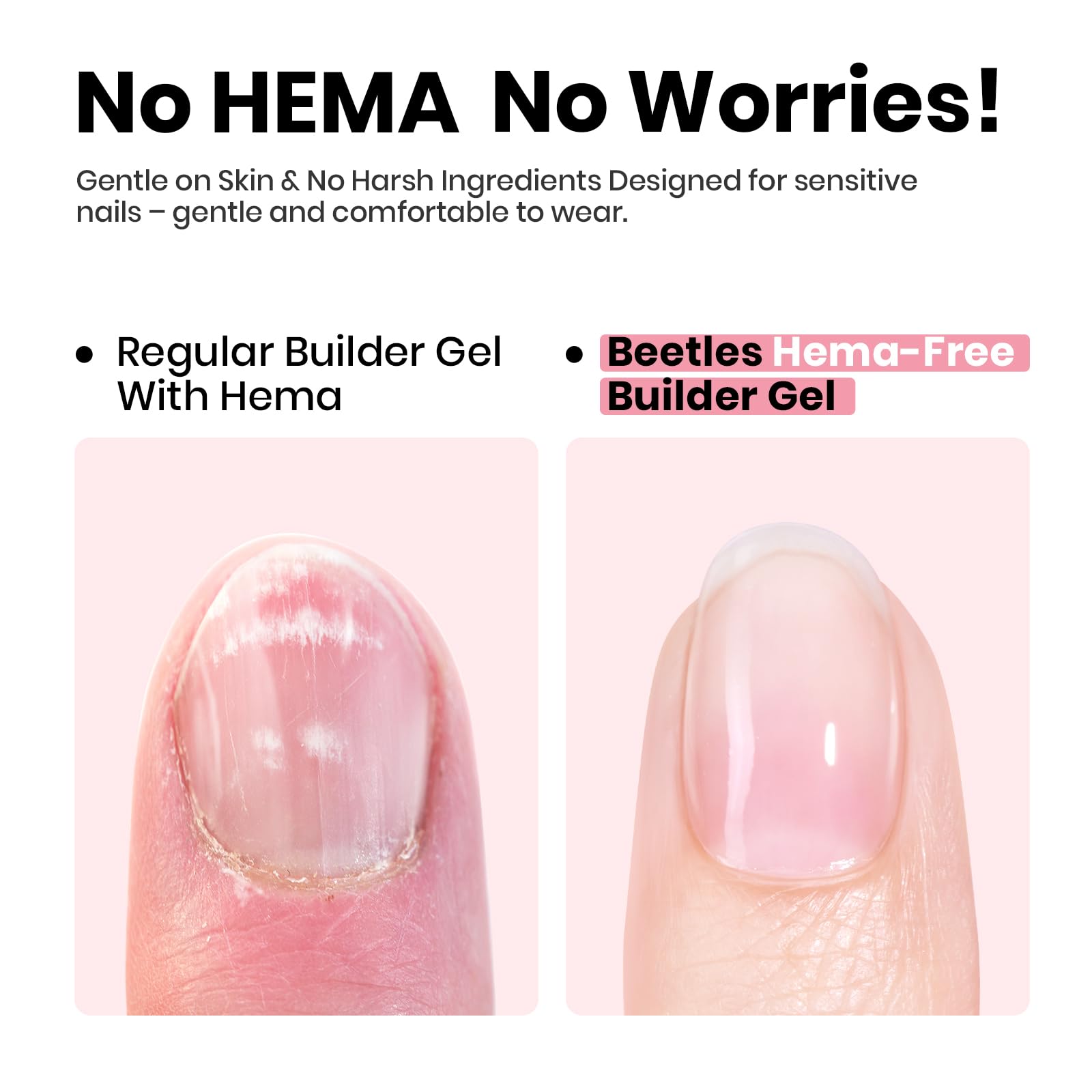 Beetles Builder Gel HEMA Free-Lady with Dreams Glitter Pink 0.51 oz 8 in 1 Nail Thickening Strengthening Building Apex for Beginner DIY Salon at Home, Pink Builder Nail Gel, UV & LED Lamp Cured