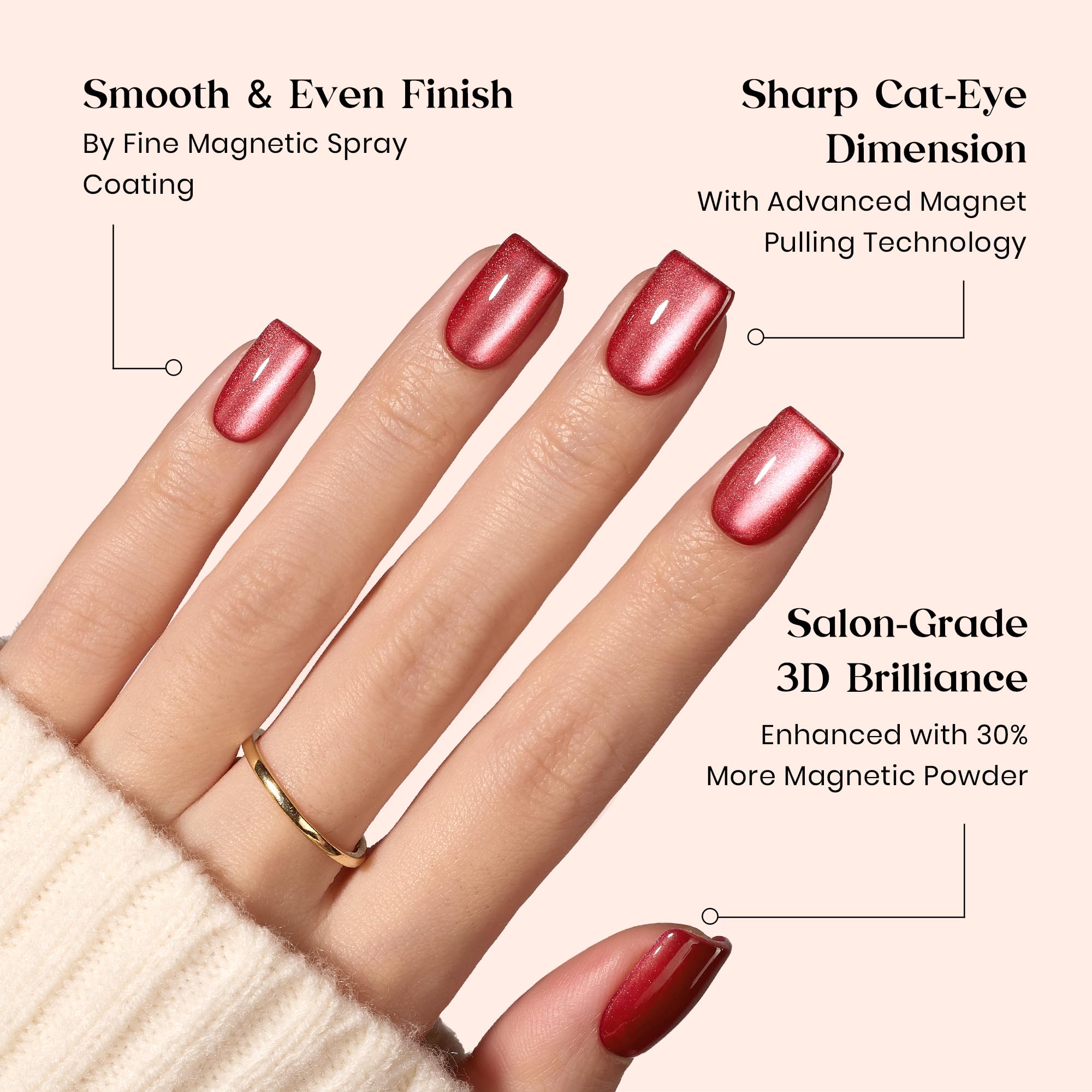 Beetles  Plus Cat Eye Nails Galaxy Aurora - 16 Sizes 224 Pcs 7 Colors Short Square Press On Nails