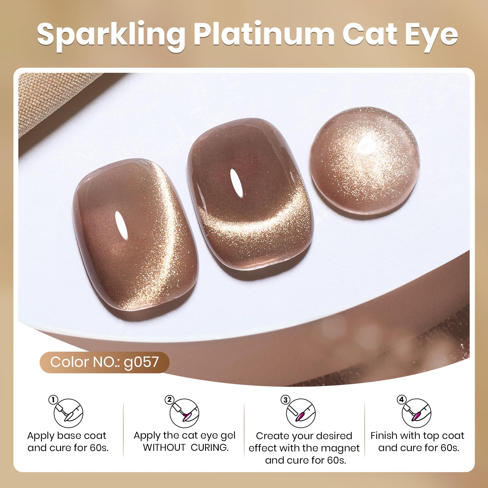 Velvet Cinnamon Cat Eye - 15ml Gel Polish Nail Colors