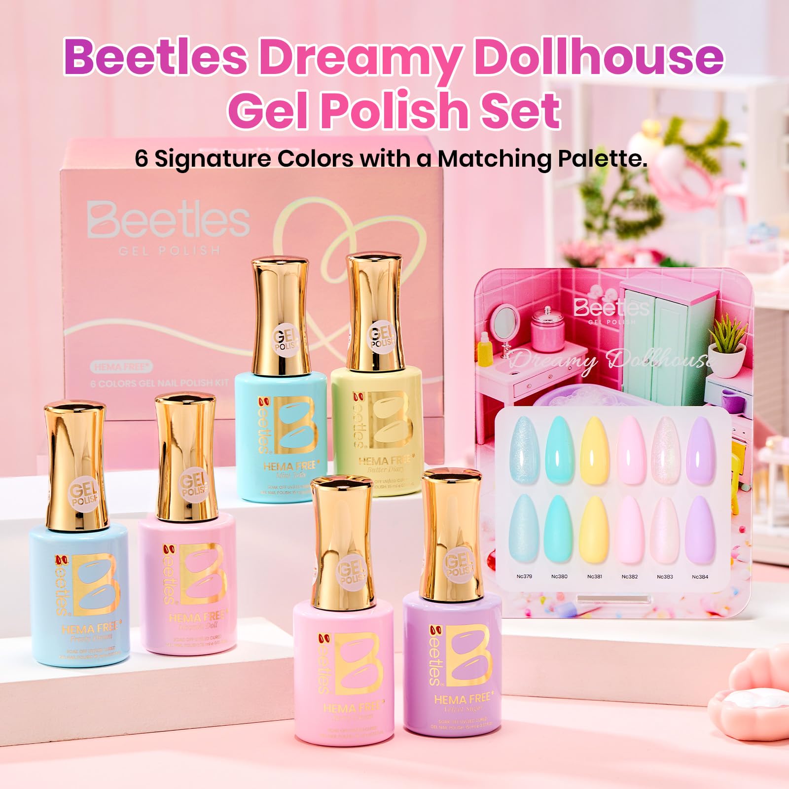 Dreamy Dollhouse 6 Colors Beetles Hema Free Summer Nails Gel Polish Set 15ML