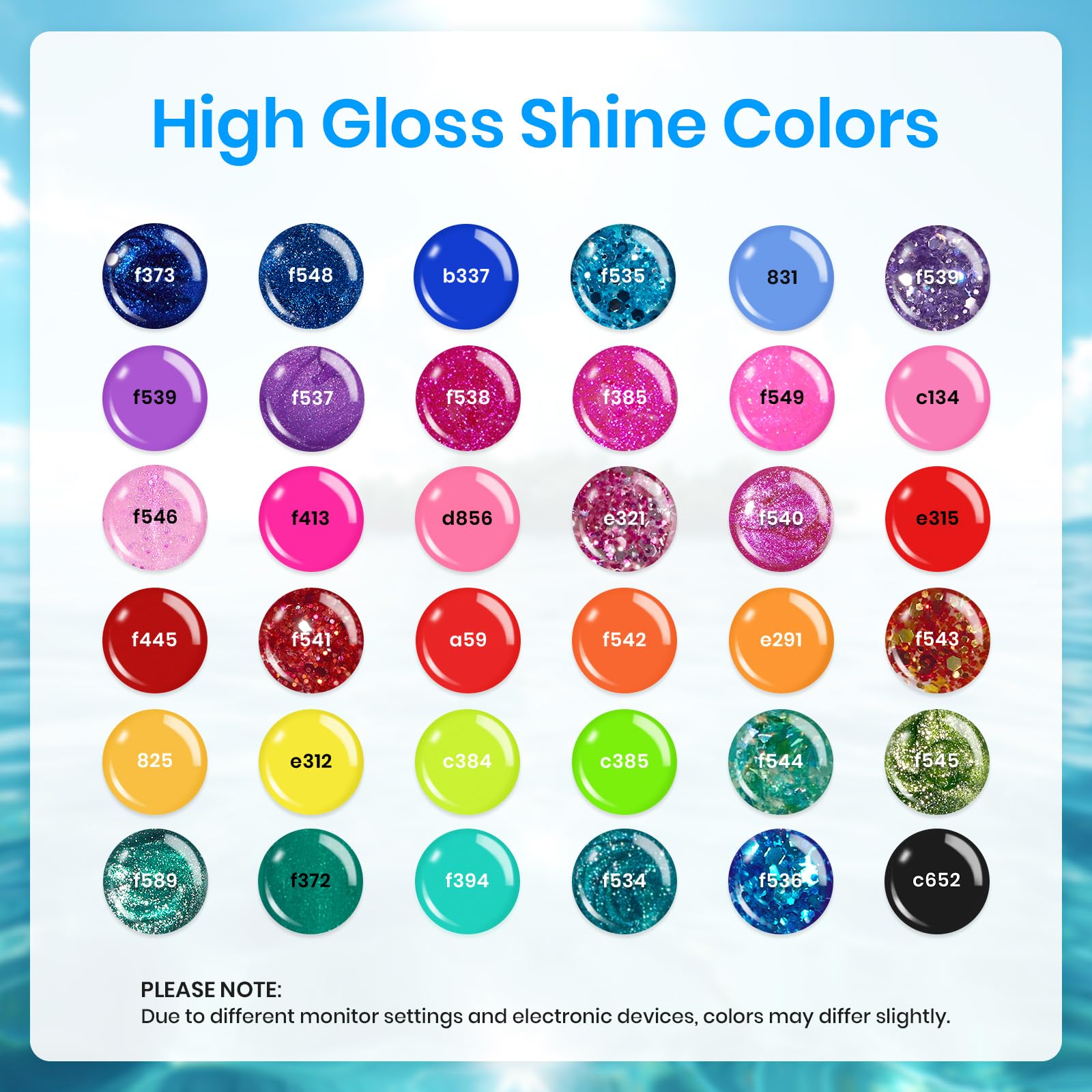 Beetles High Gloss Shine 36 Colors Summer Island Holiday Gel Nail Polish Kit