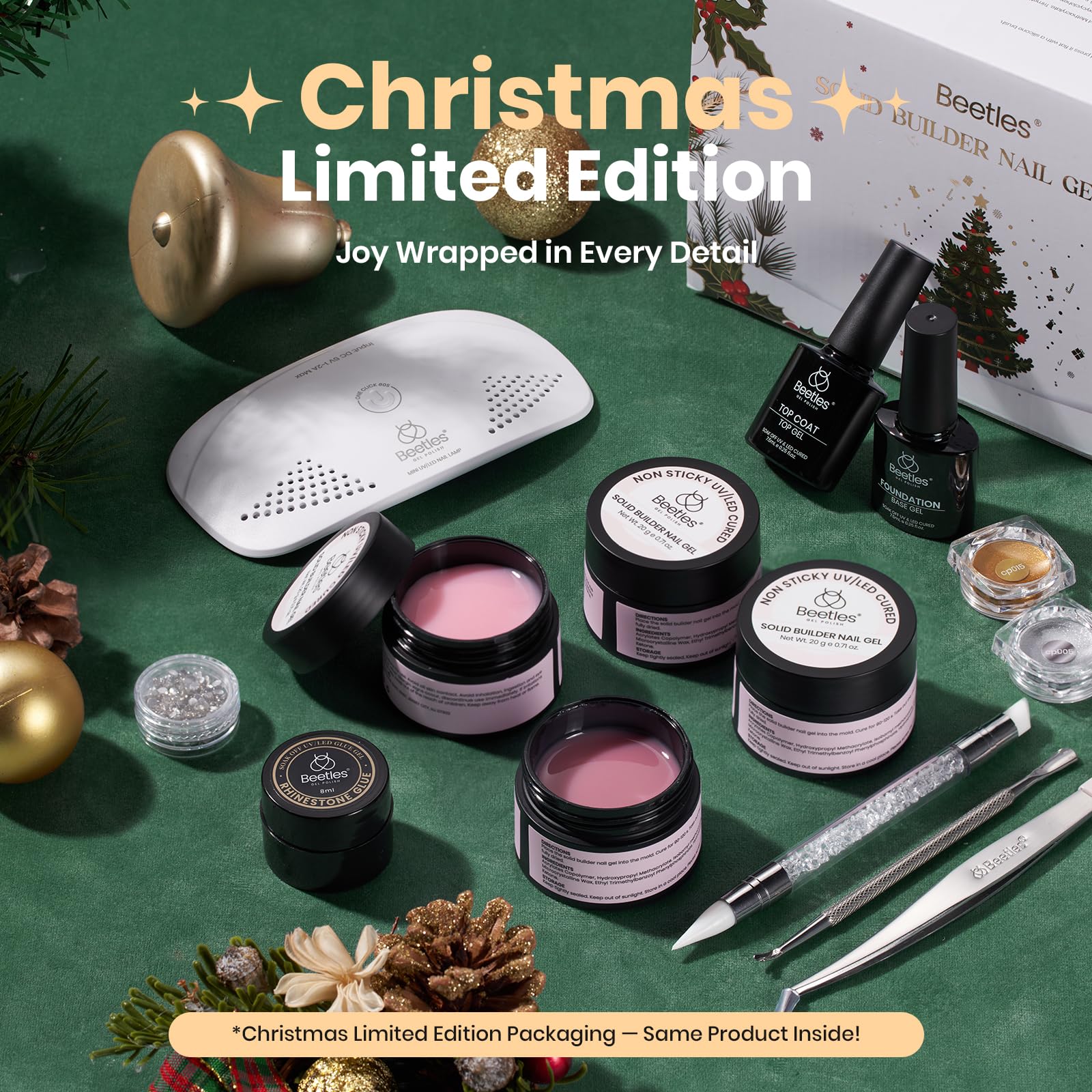 Beetles 3D Gel Nail Art Kit-Christmas Limited 3D Nail Art 4 Colors Clear Pink White Sculpting Gel