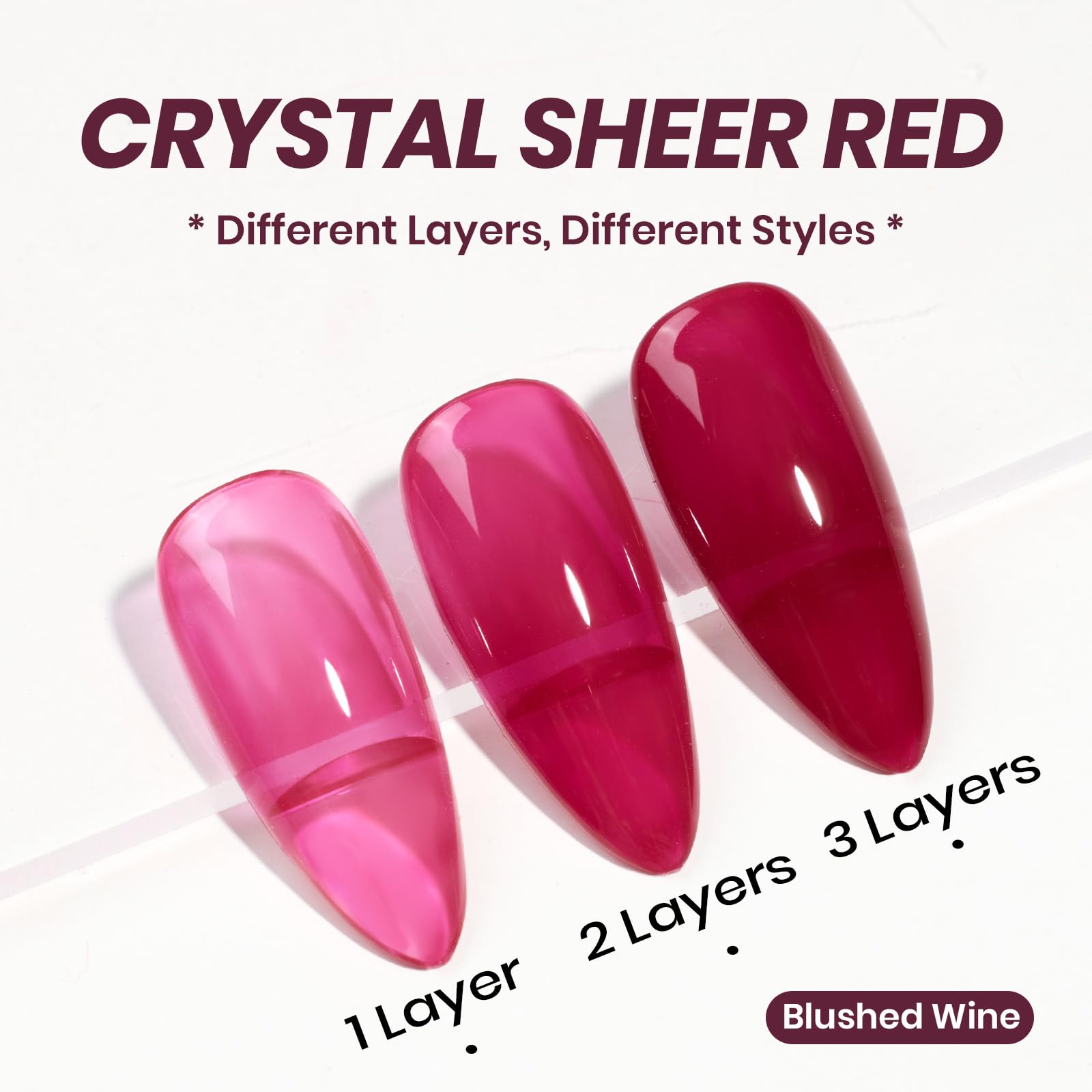 15ML Blushed Wine Jelly Sheer Red Gel Nail Polish