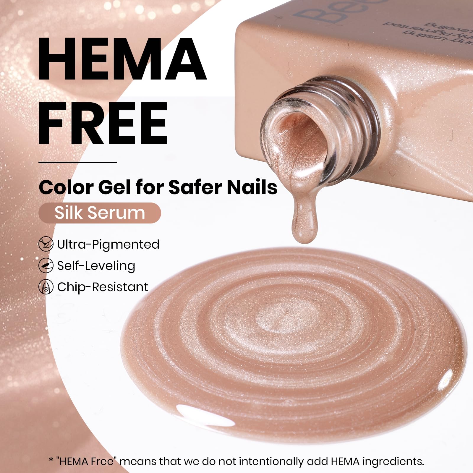 Beetles Silk Serum Nude HEMA FREE Cat Eye Gel Nail Polish - 15ML Glitter Gel Polish