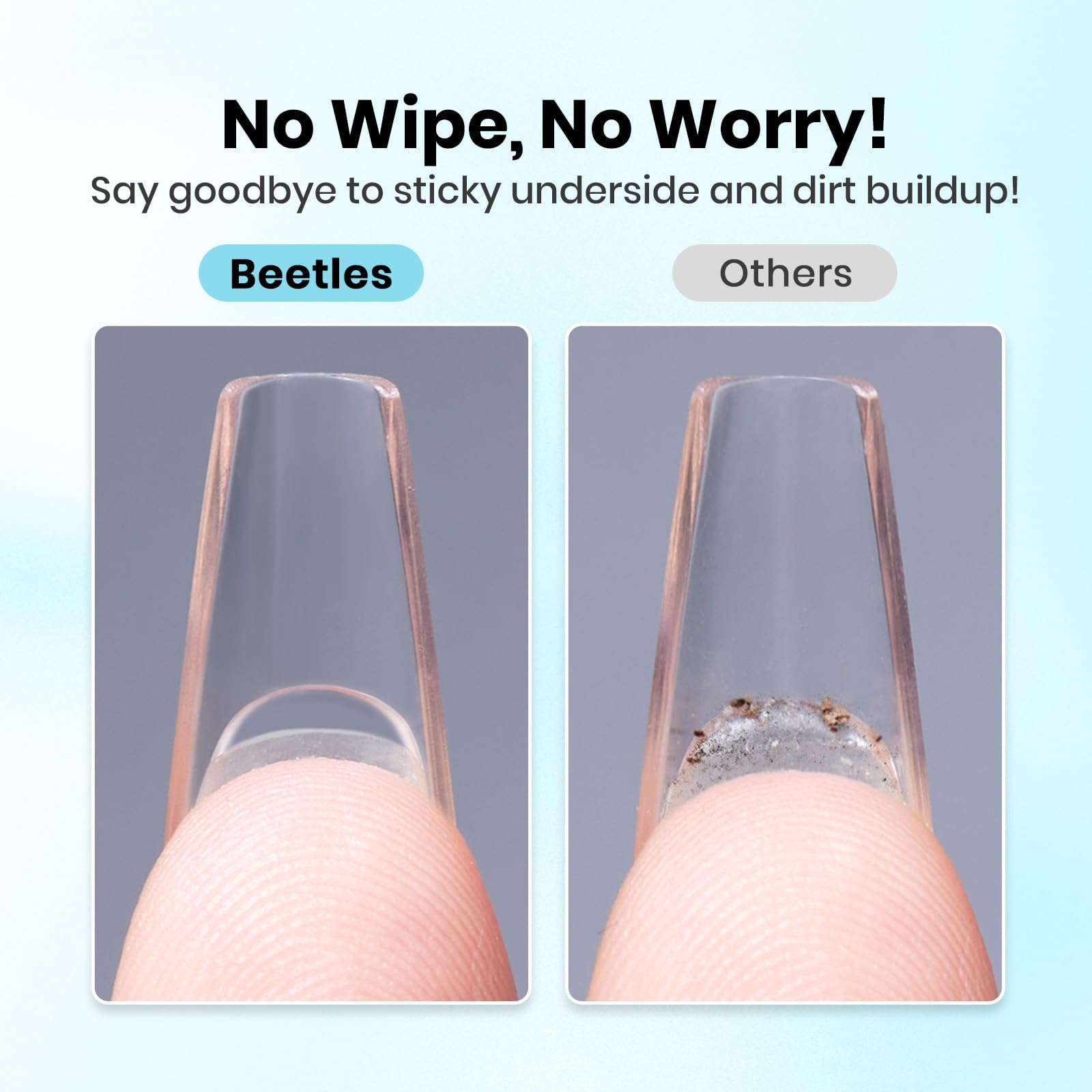 Beetles 2Pcs 20g Nail Glue Gel, No Wipe, Hands-Free Tipex Solid Nail Glue Gel