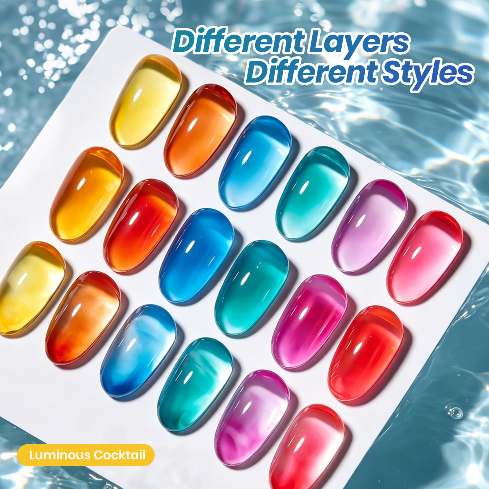 Beetles Luminous Cocktail 6 Colors Juicy Shine Jelly Gel Nail