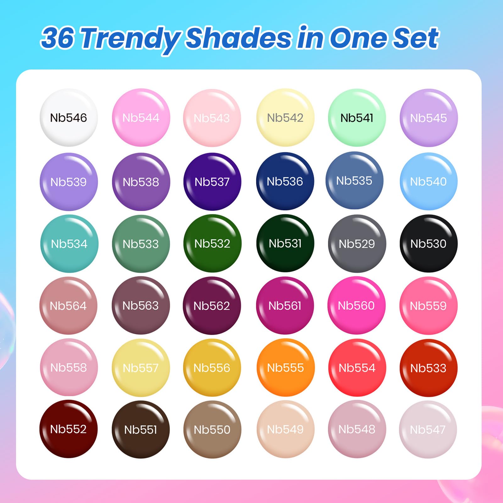 Beetles Gel Nail Starter Kit Deal Box Harmony Palette 36 Colors HEMA-Free & TPO-Free Summer Nails All-in-One Mani Set