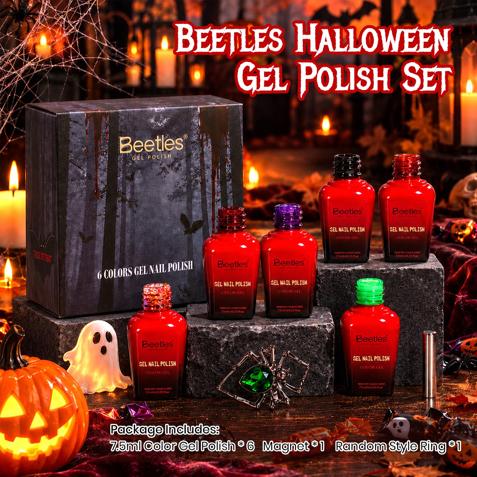 Beetles Halloween 6 Colors Gel Nail Polish Set 2026 Limited Edition Gift Box