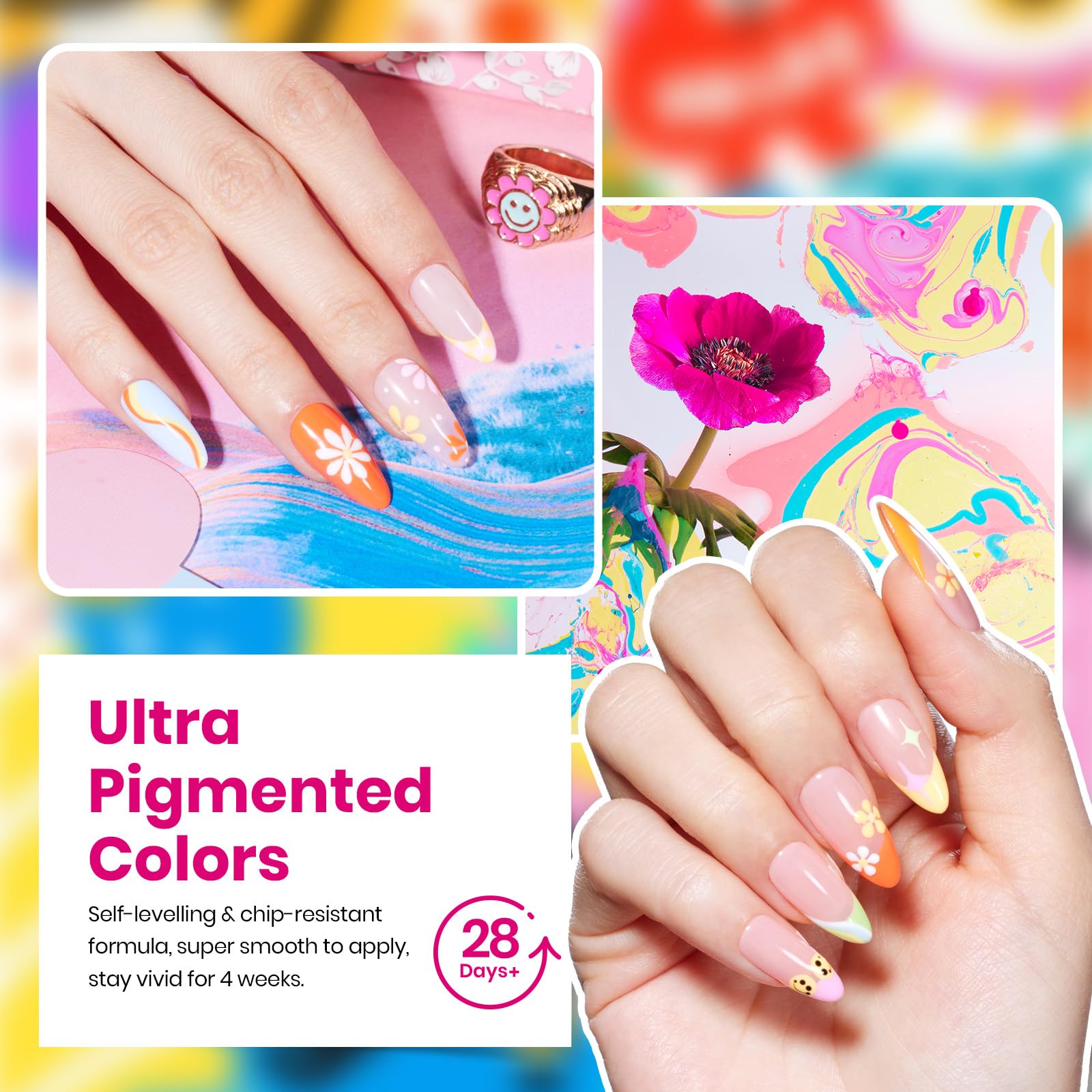 Doodle Dreams Pastel Gel - 25 Gel Colors Set with Top and Base Coat