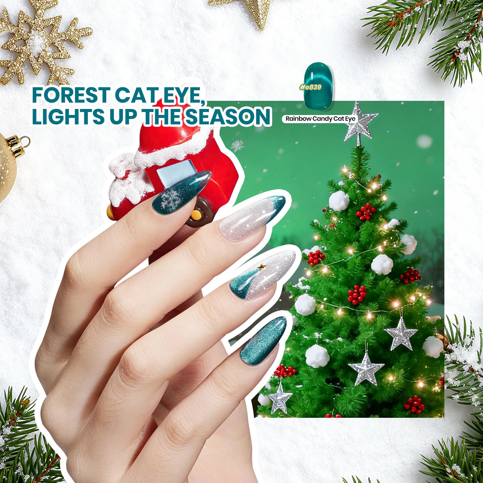 Beetles Gel Polish Stellar Sonata - 6 Colors Christmas Cat Eye Gel Nail Kit