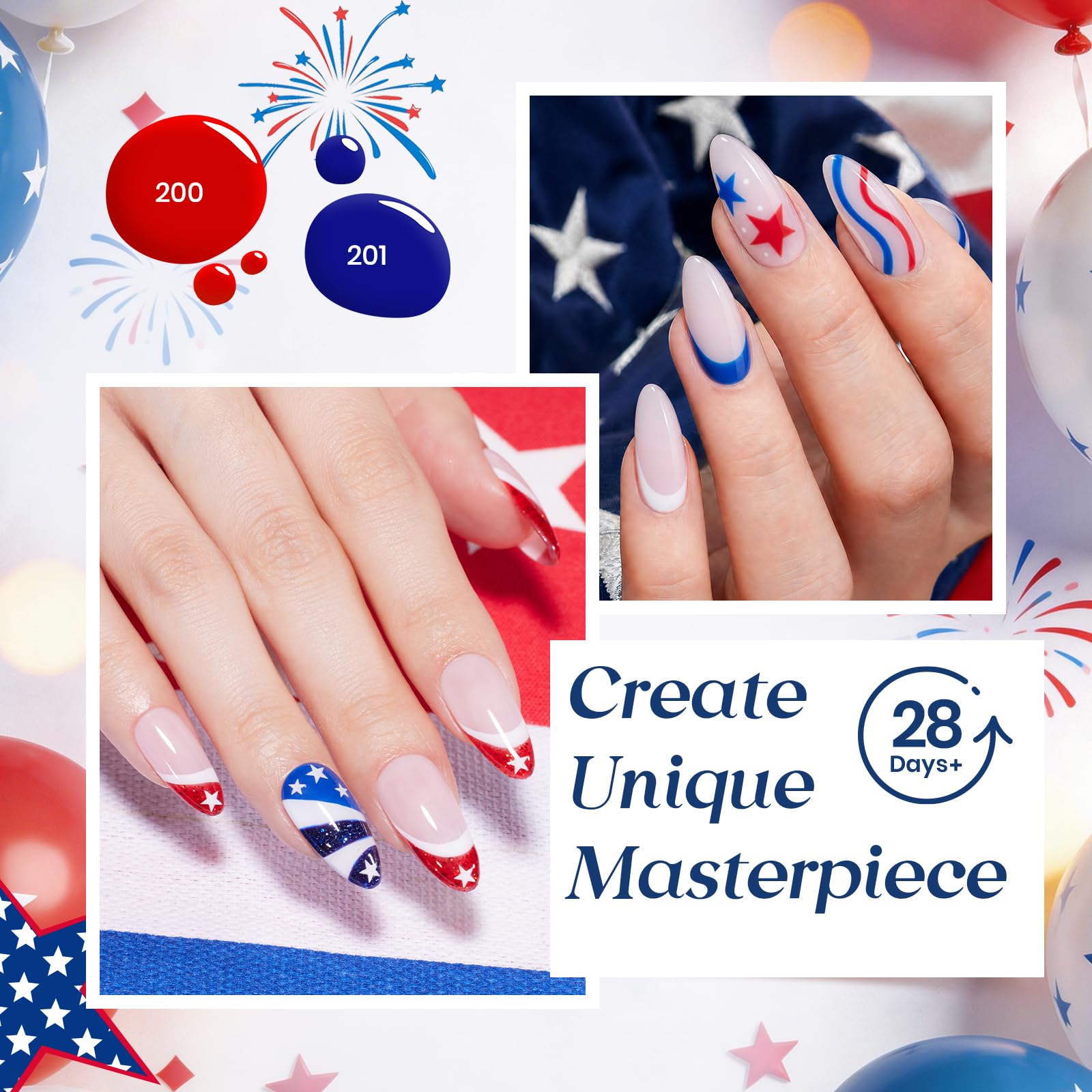 Song Of Freedom Colors| 6 Colors Red White Blue Gel Nail Polish With Cat Eye