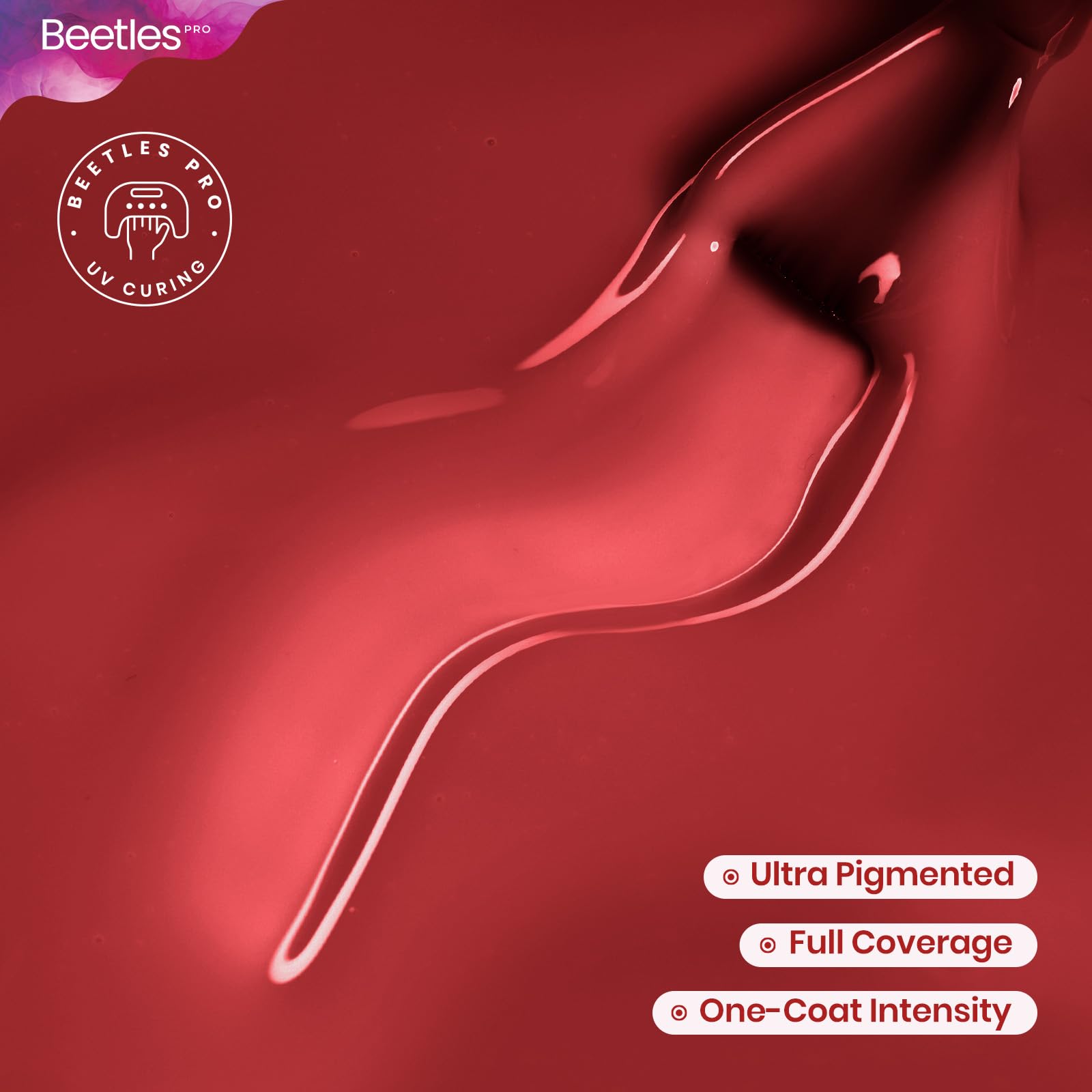 Beetles Pro Red Gel Polish Not Your Type Bright Red 20ML