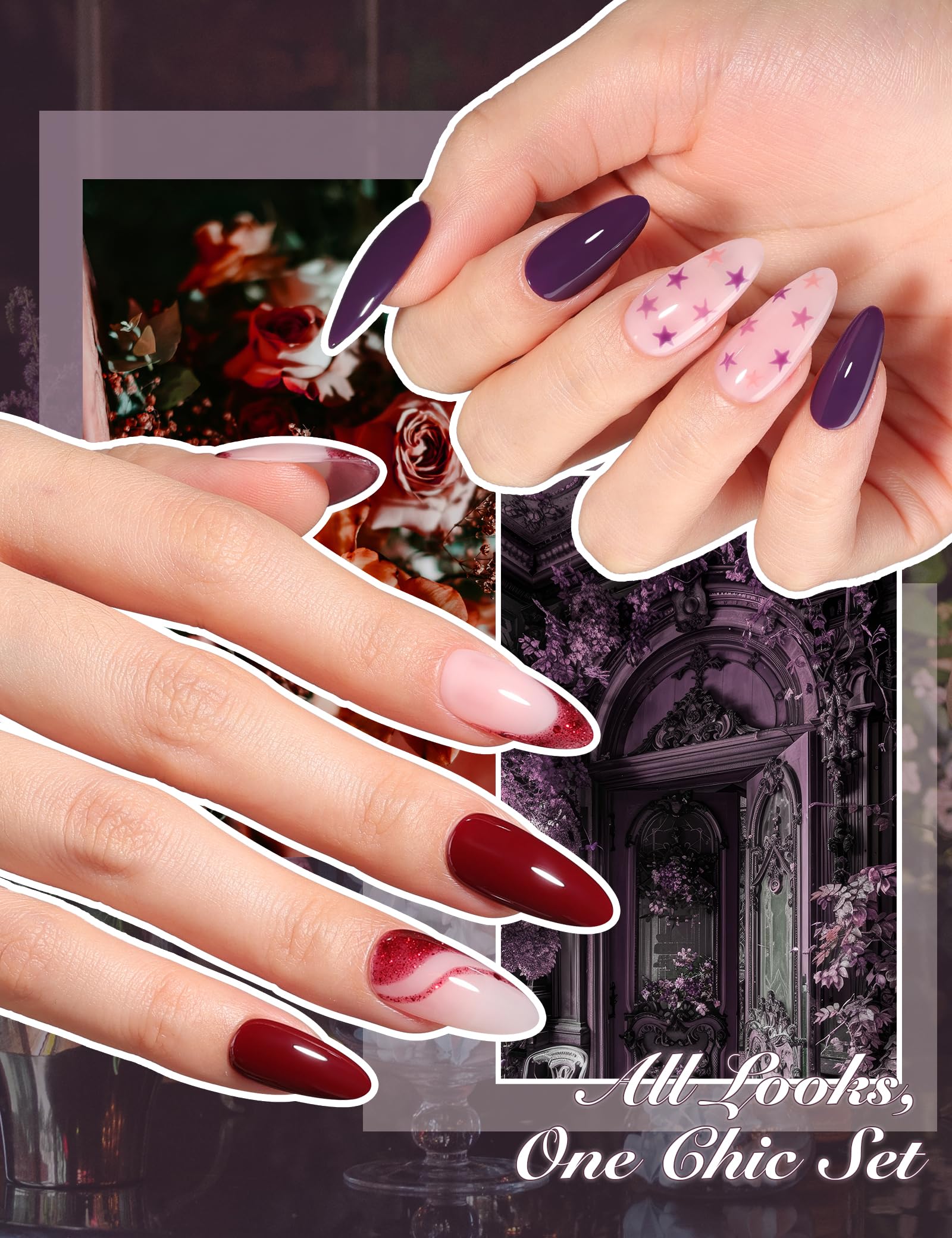 Beetles Gel Polish Christmas Gift Winter Fantasy - 30 Gel Colors Set with Top and Base Coat (15ml/Each)