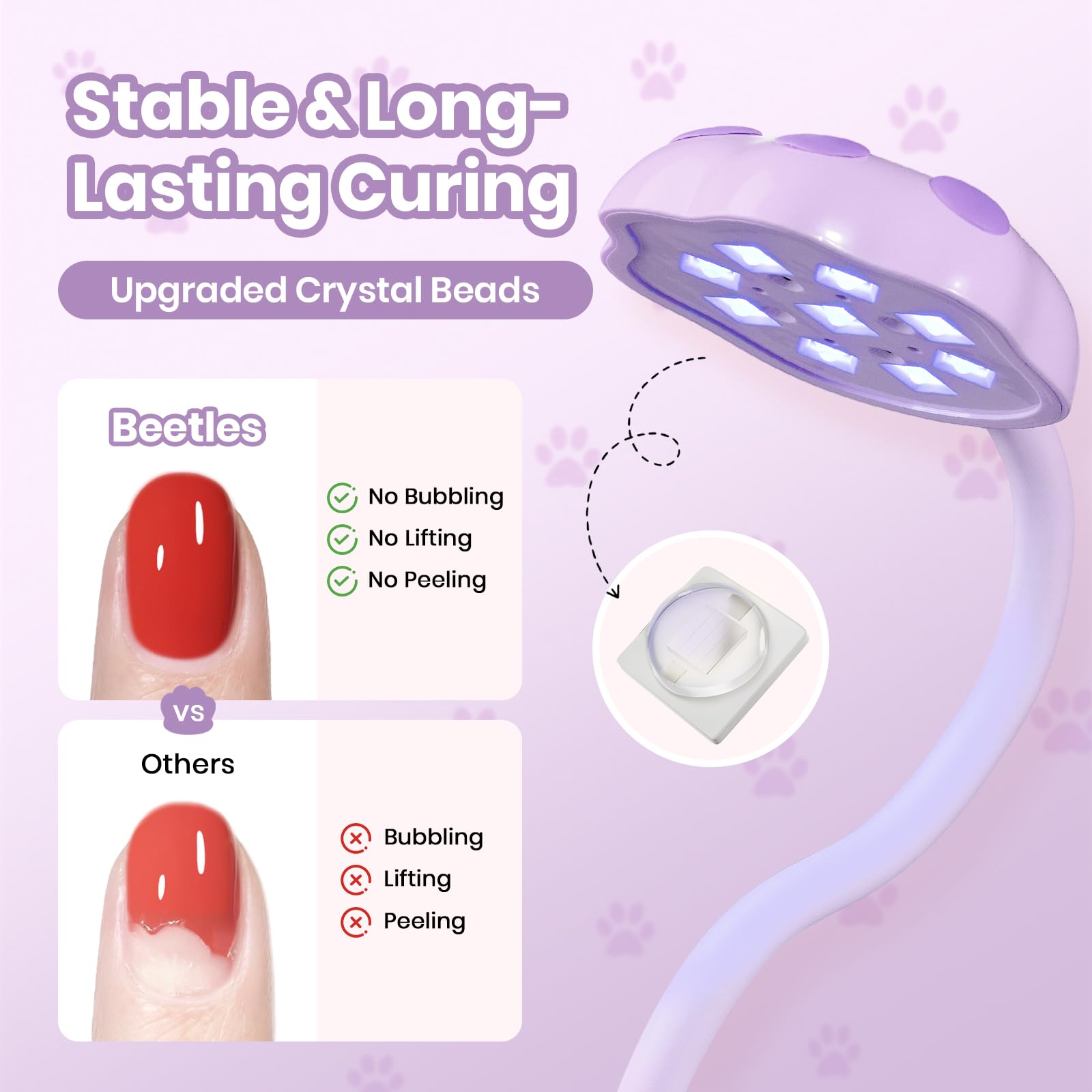 Beetles 360° Flexible Gooseneck UV Nail Lamp Purple Color