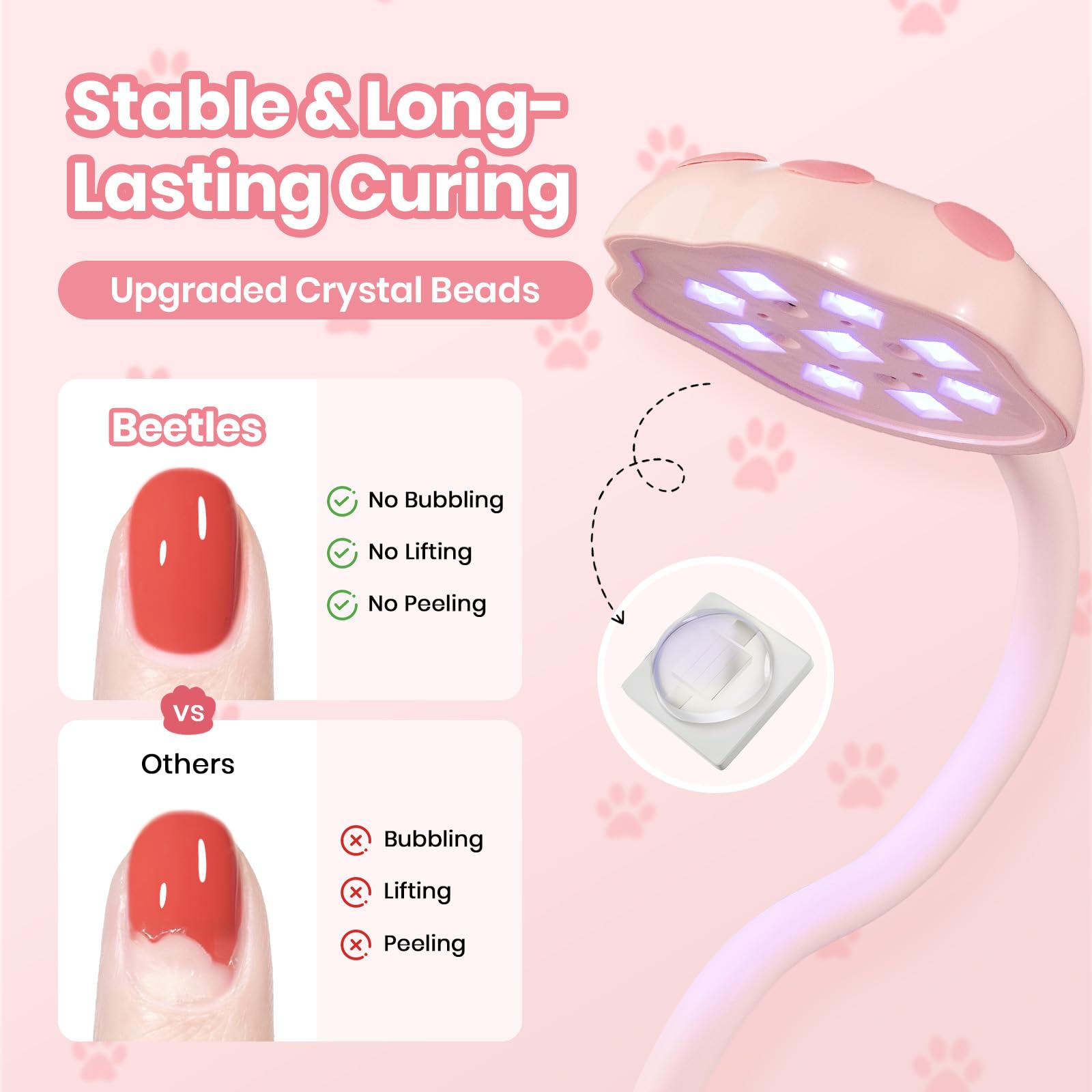 Beetles 360° Flexible Gooseneck UV Nail Lamp Pink Color
