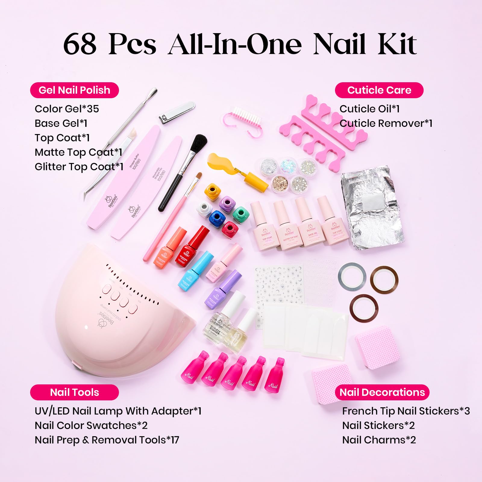 Beetles Gel Nail Starter Kit Mood Mosaic 35 Colors Mani Set