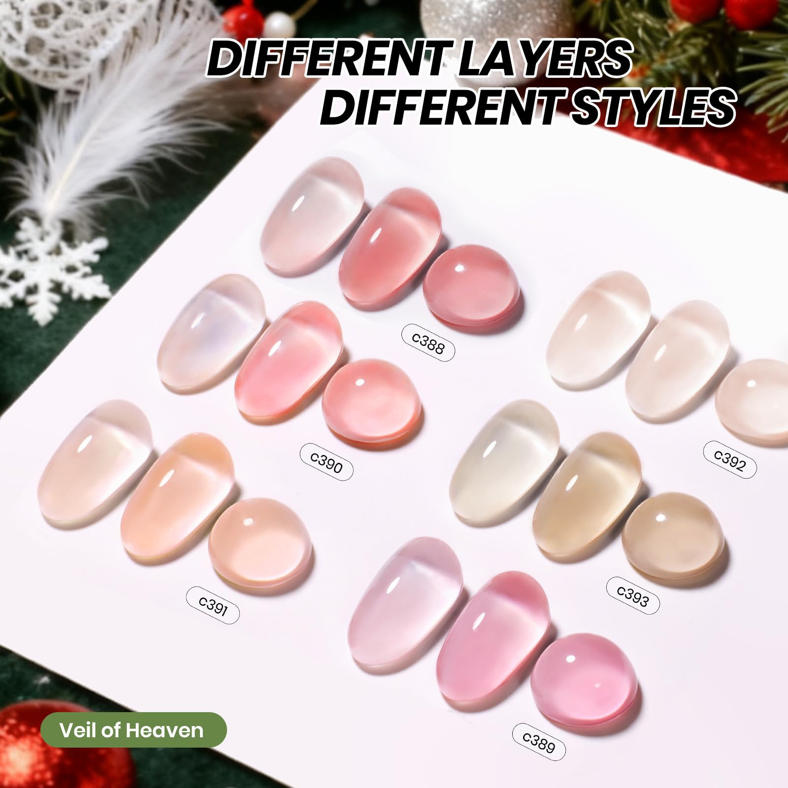 Beetles Gel Polish Rose Veil - 6 Colors Christmas Nail Kit