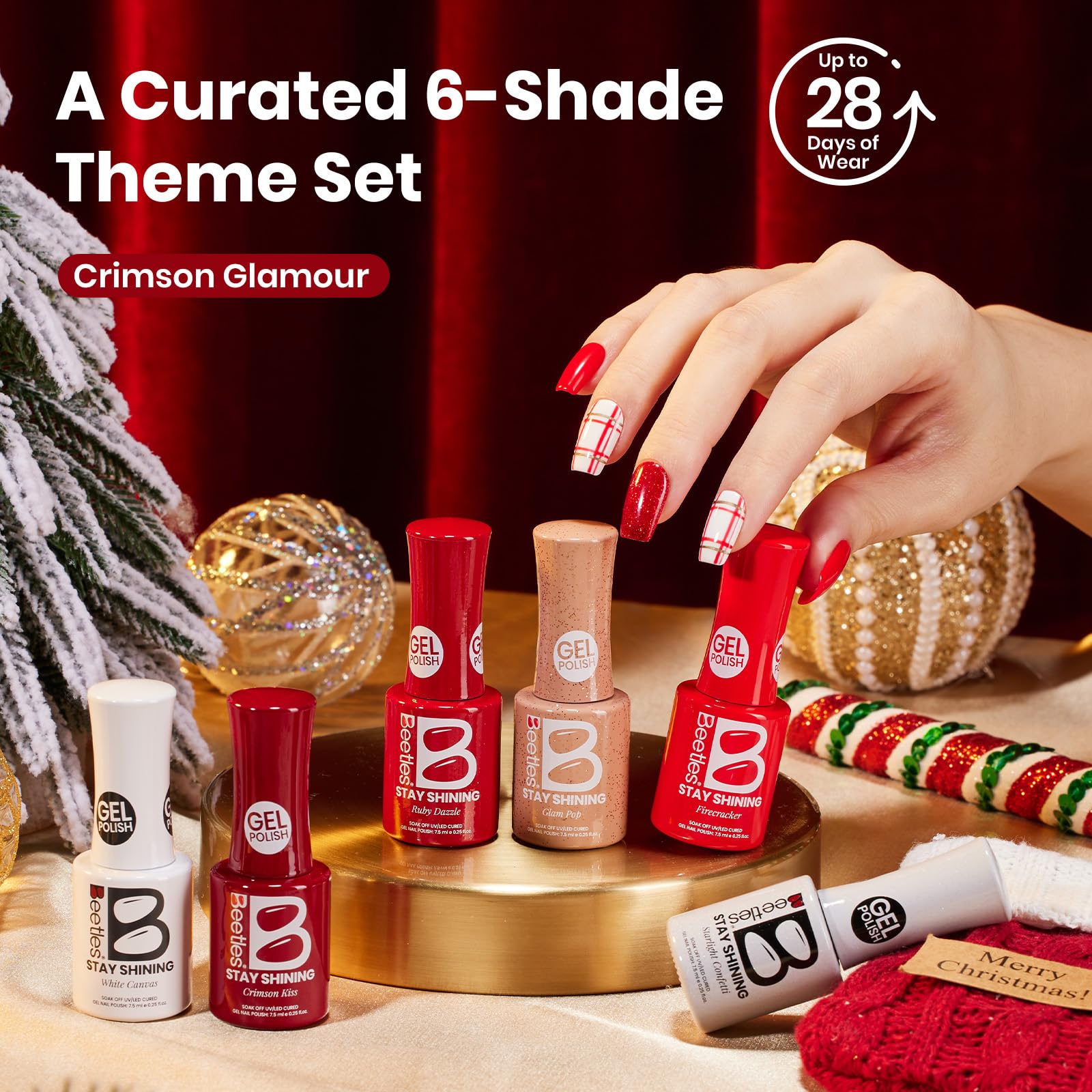 Beetles Gel Nail Polish Set - Stay Shining Crimson Glamour Shade Set