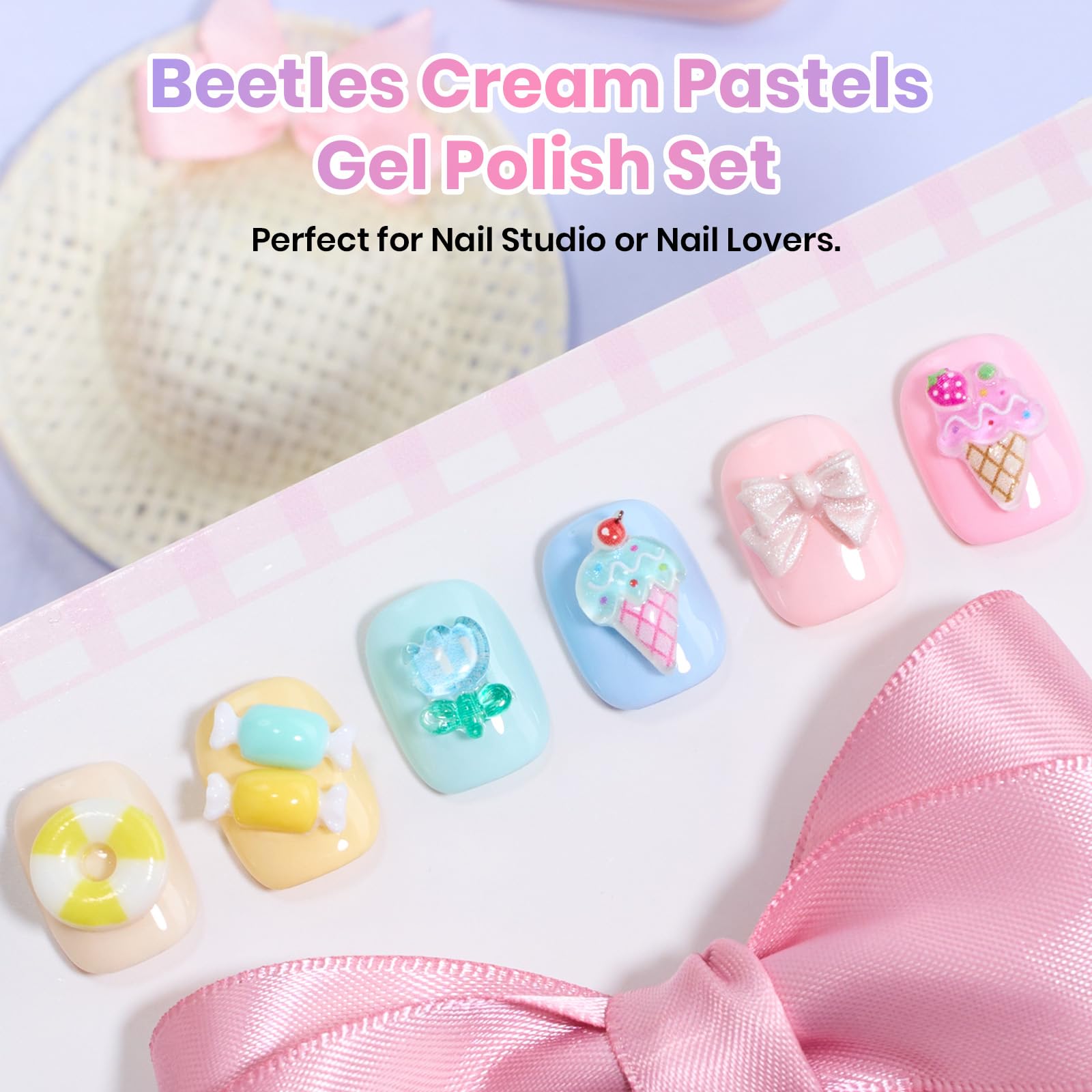 Cream Patels 6 Colors Beetles Hema Free Summer Nails Gel Polish Set 15ML